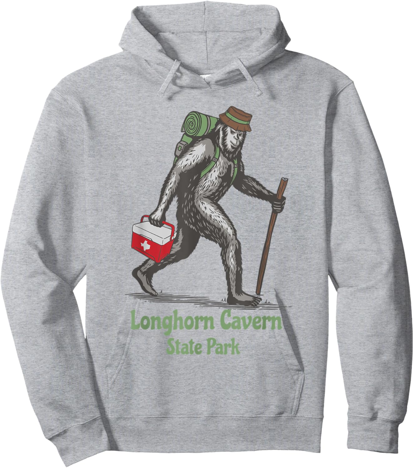 Bigfoot Sighting Longhorn Cavern State Park Texas Souvenir Hoodie - Hoodie | Ash