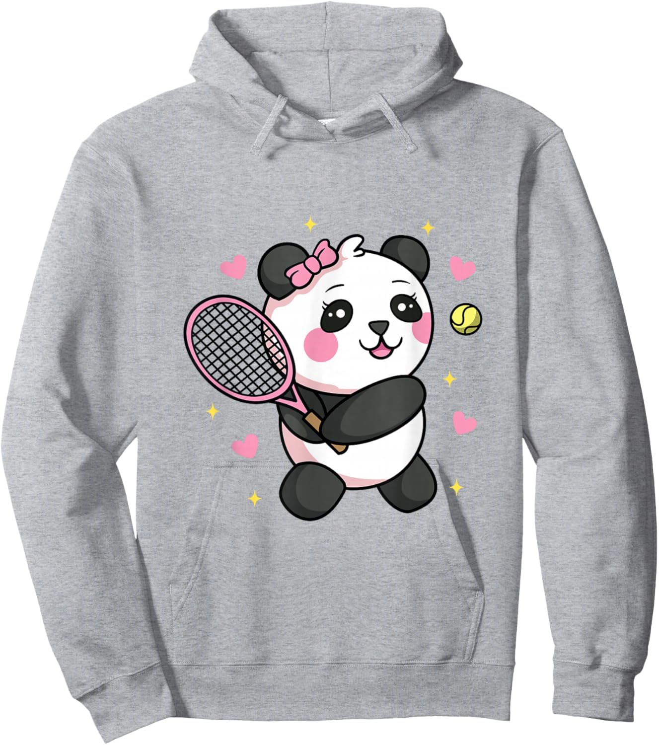 Kawaii Panda Playing Tennis Hoodie - Hoodie | Ash
