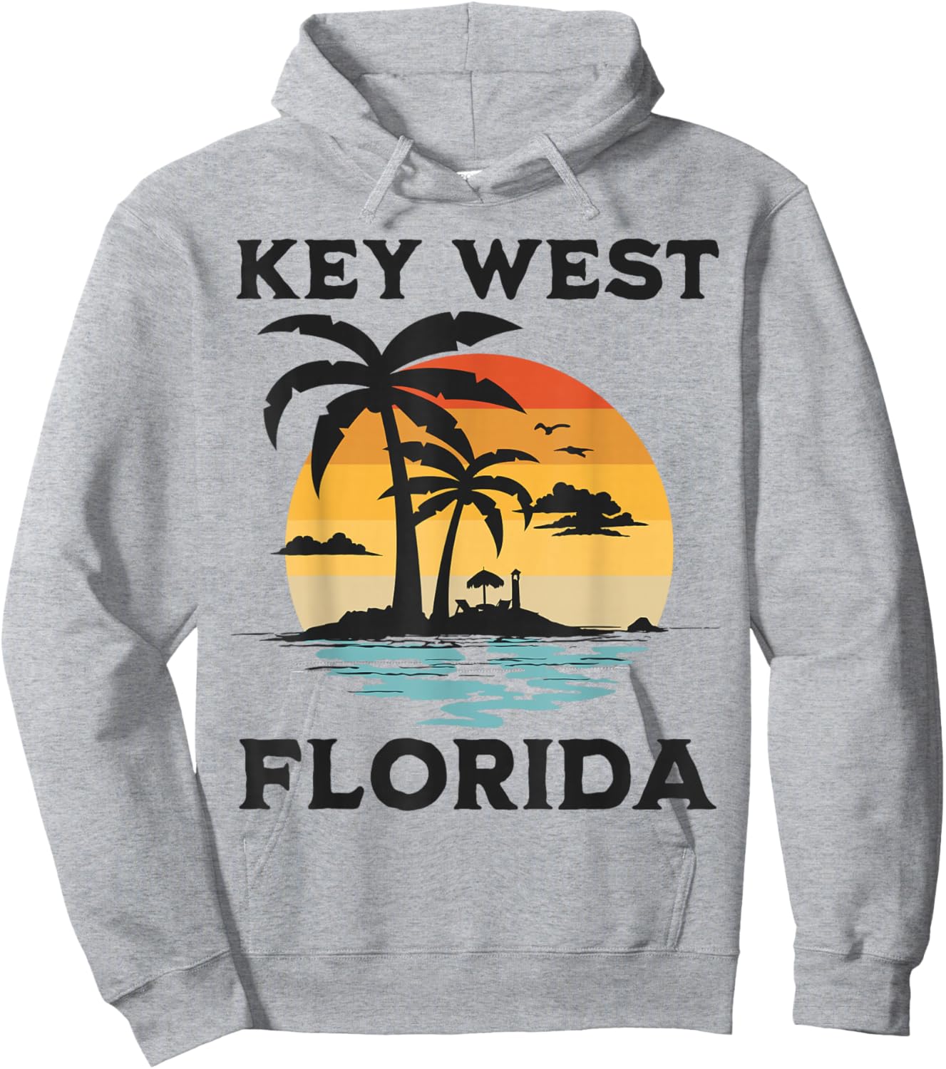 Key West Florida Beach Surf Summer Vacation Vintage Men Women Kids Hoodie - Hoodie | Ash