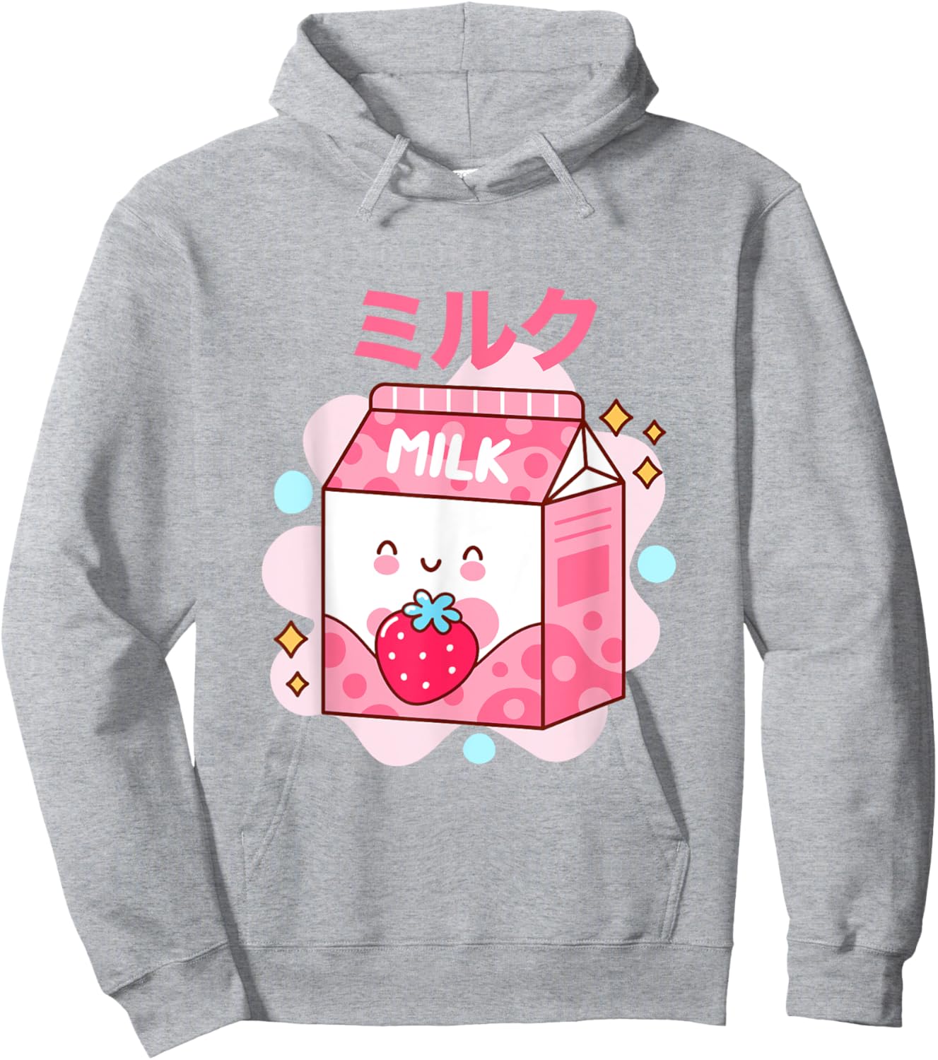 Japanese Strawberry Milk - Pink Strawberry Milk Shake Carton Hoodie - Hoodie | Ash