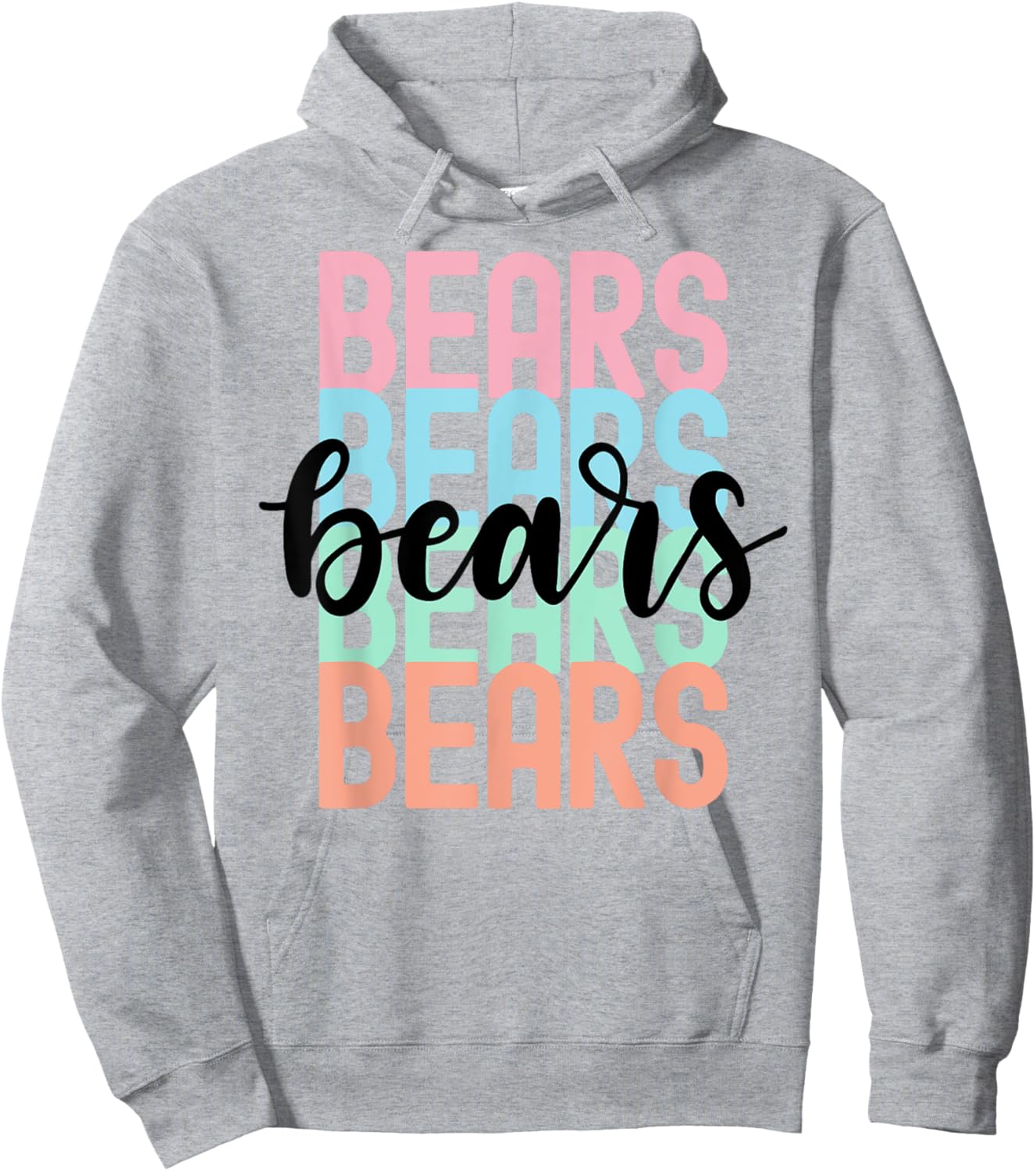 Bears Team Mascot School Spirit Game Night Hoodie - Hoodie | Ash