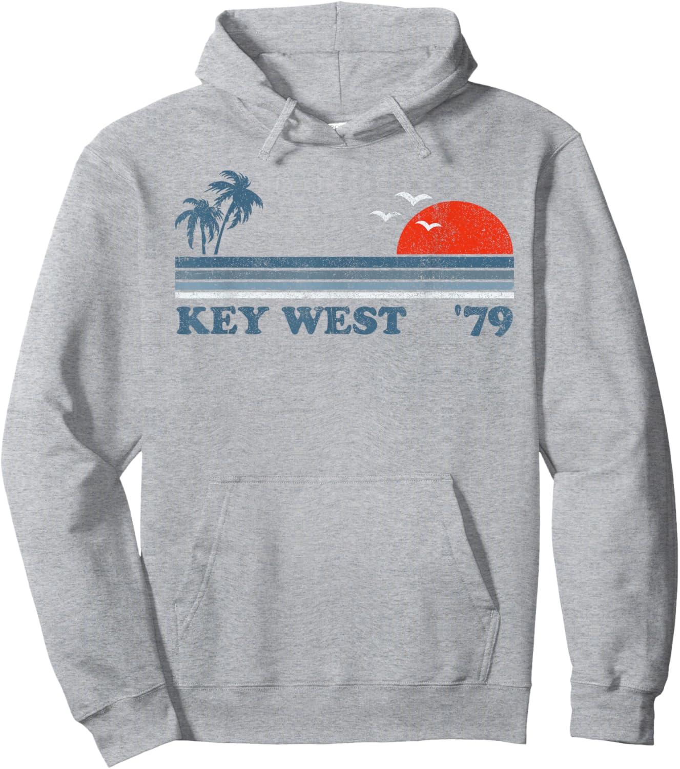 Vintage Key West Florida Beach Retro Sunset Keys 70's Gift Hoodie - Hoodie | Ash