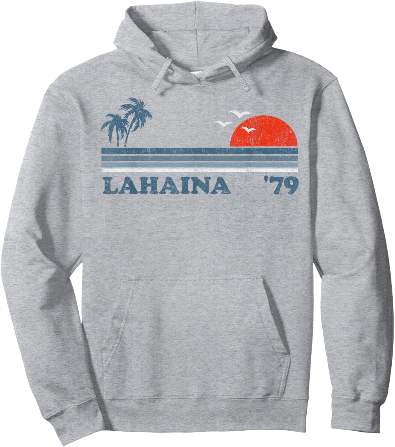Vintage Lahaina Maui Hawaii Beach Retro Hawaiian 70's Gift Hoodie - Hoodie | Ash