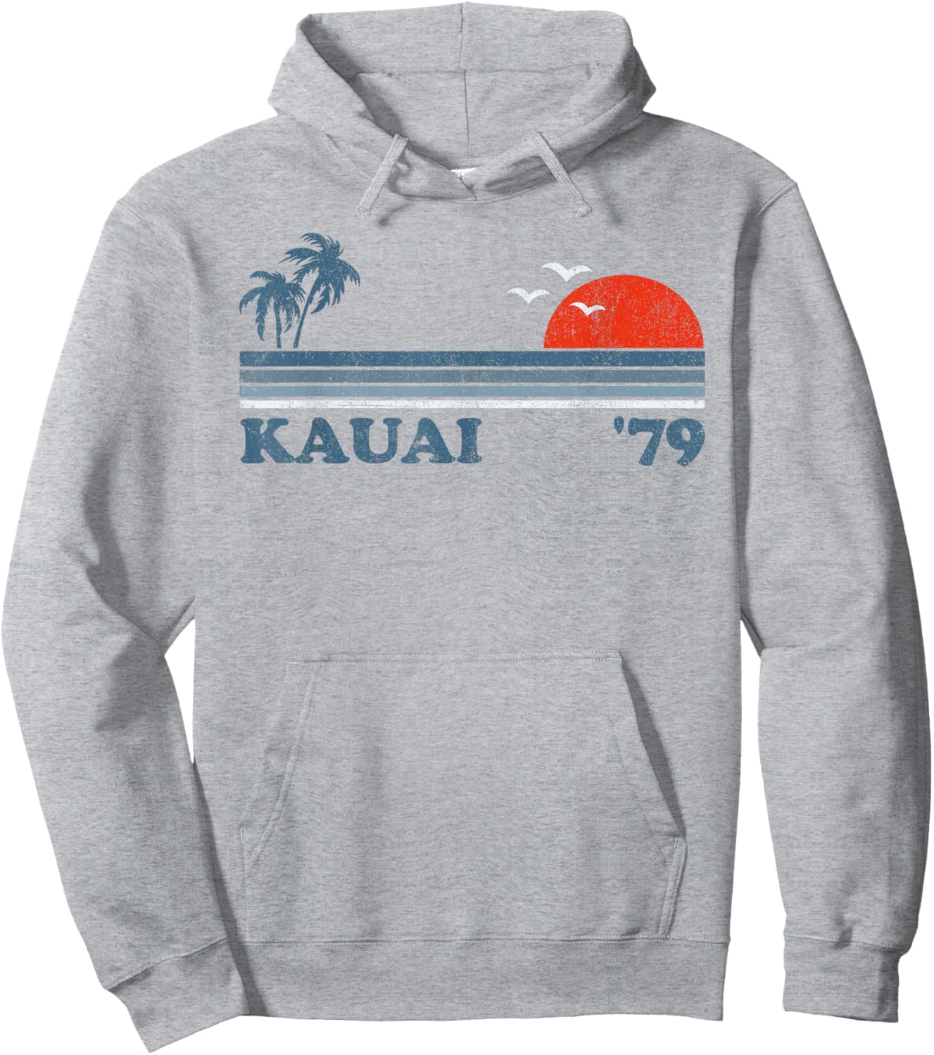 Vintage Kauai Beach Hawaii Retro Hawaiian Surfing 70's Gift Hoodie - Hoodie | Ash