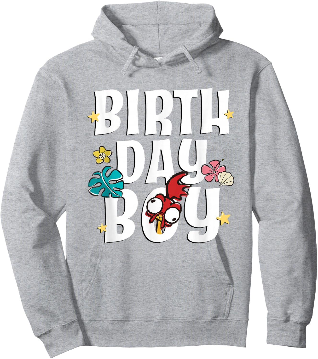 Disney Moana Birthday Boy Cute HEI HEI Big Chest Text Logo Hoodie - Hoodie | Ash