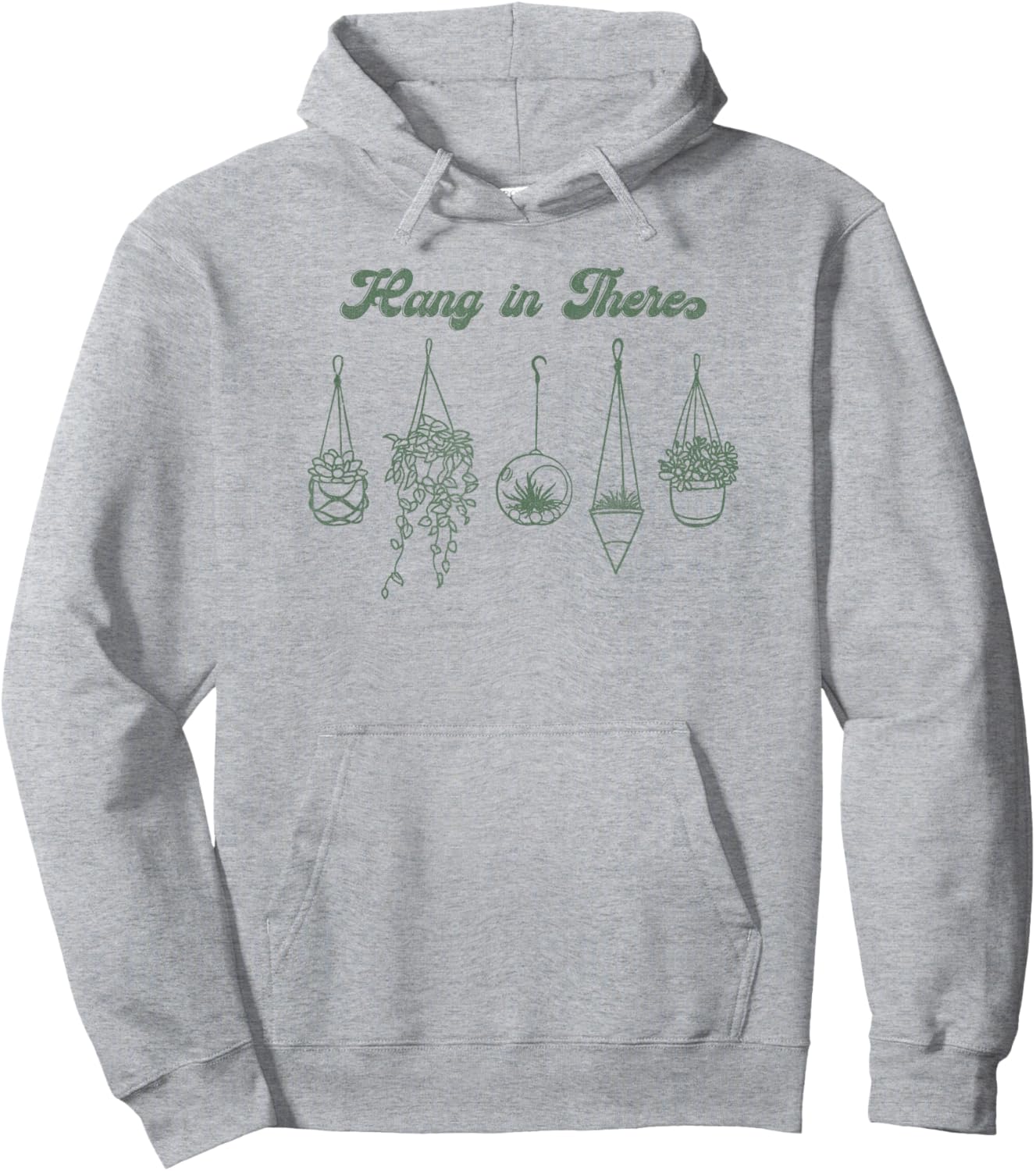 Trendy Hang In There Succulents & Houseplants Hoodie - Hoodie | Ash