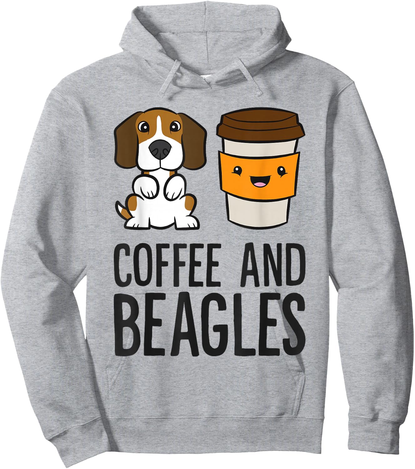 Coffee And Beagles Funny Beagle Hoodie - Hoodie | Ash