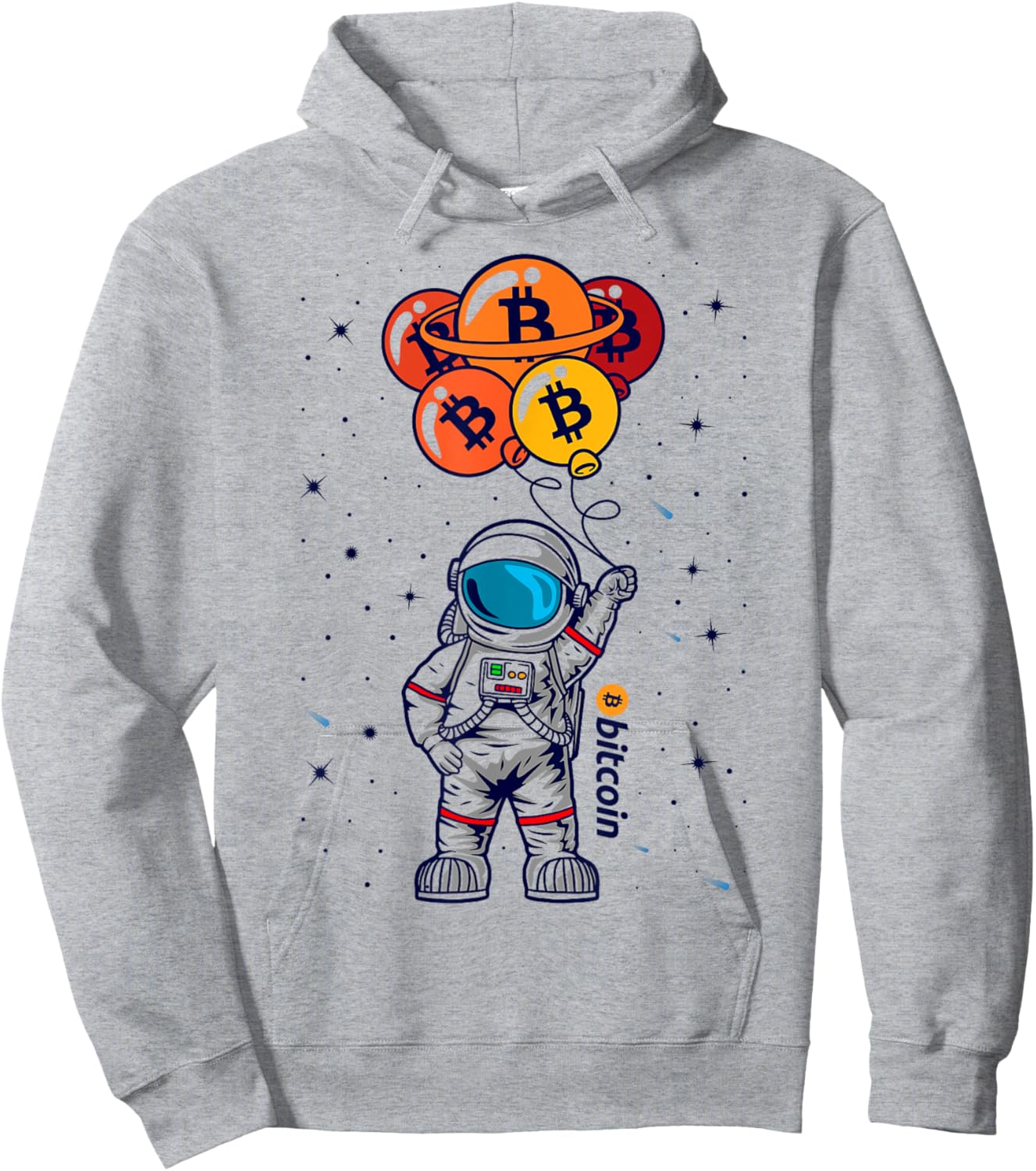 Bitcoin To The Moon Astronaut BTC Crypto Currency Blockchain Hoodie - Hoodie | Ash