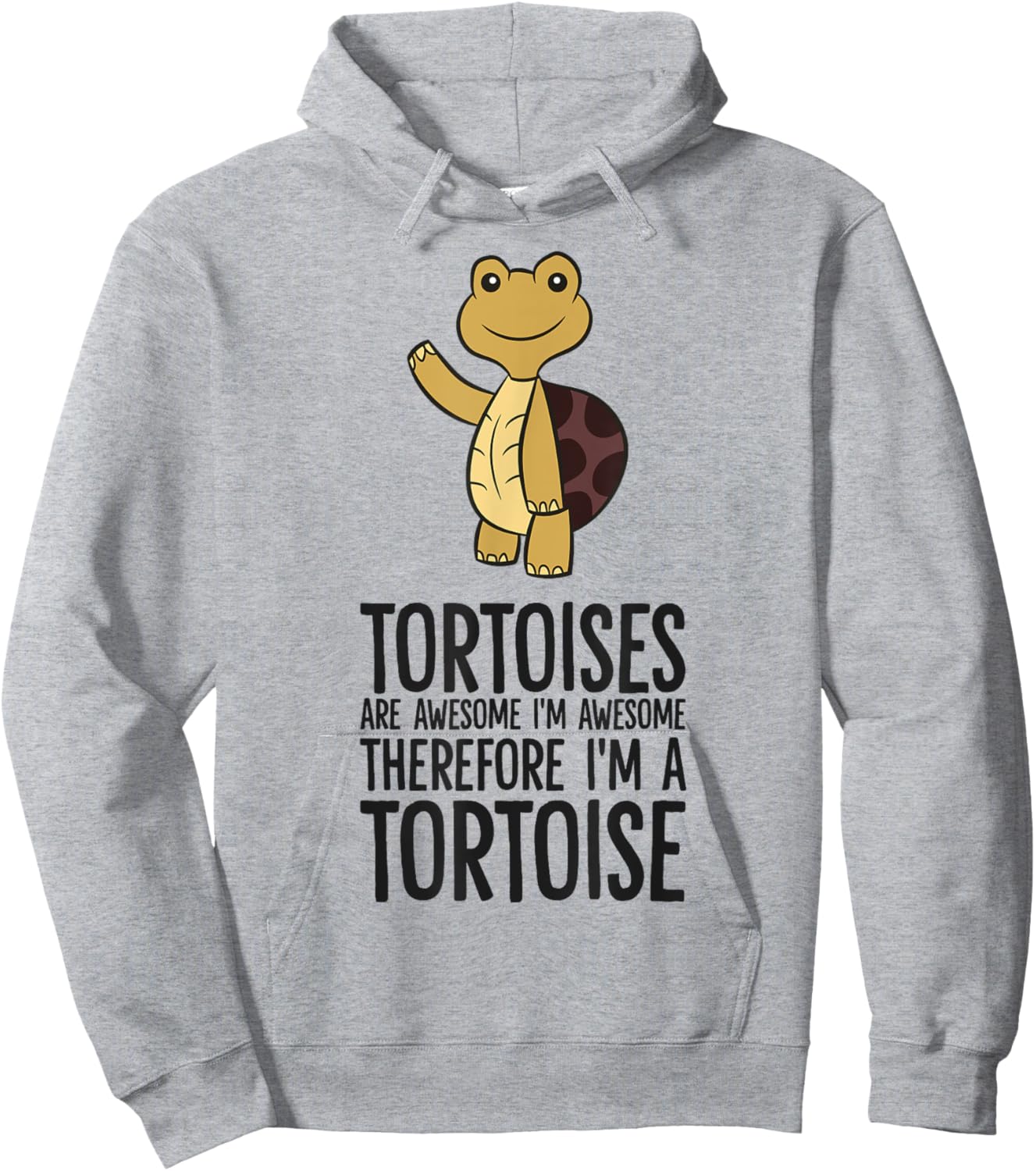 The Tortoise Lover Store Tortoises Are Awesome. I'm Awesome Therefore I'm a Tortoise -Adults Grey Short Sleeve Classic Fit Hoodie - Hoodie | Ash