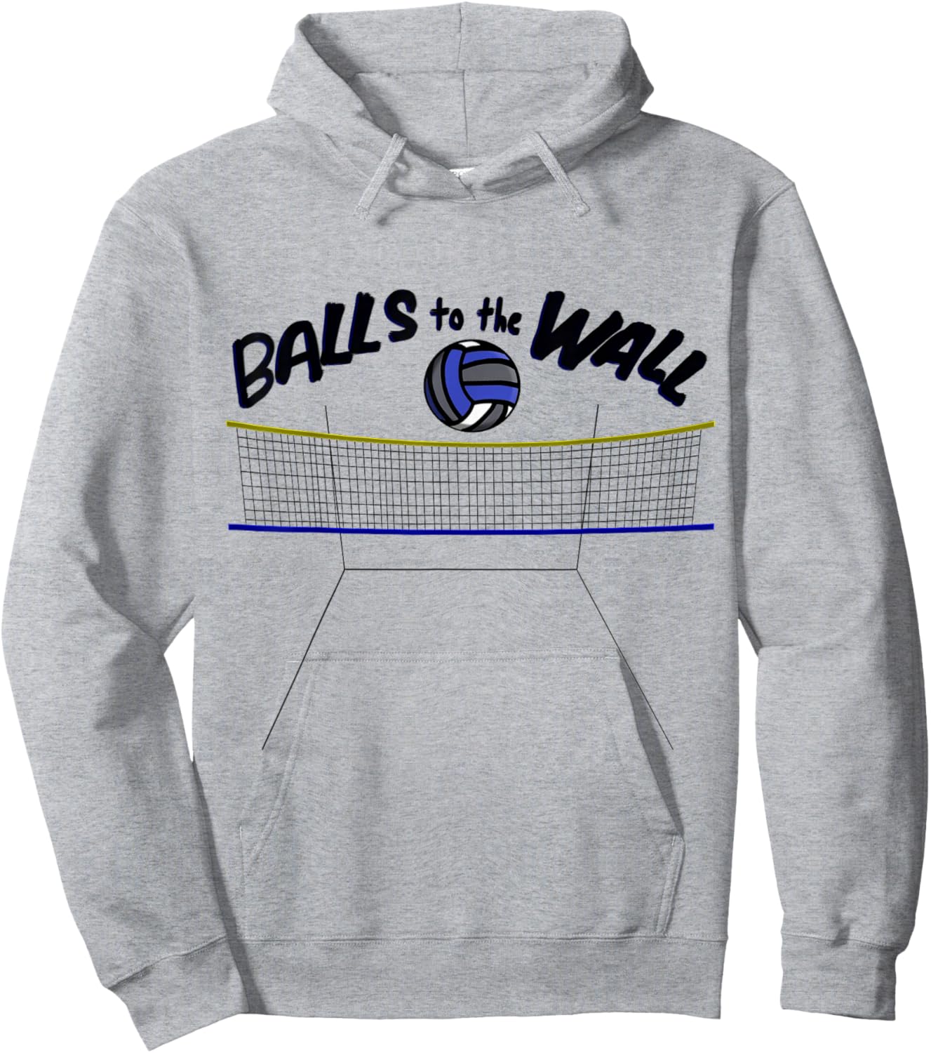 Wallyball - Balls to the Wall Court View Hoodie - Hoodie | Ash