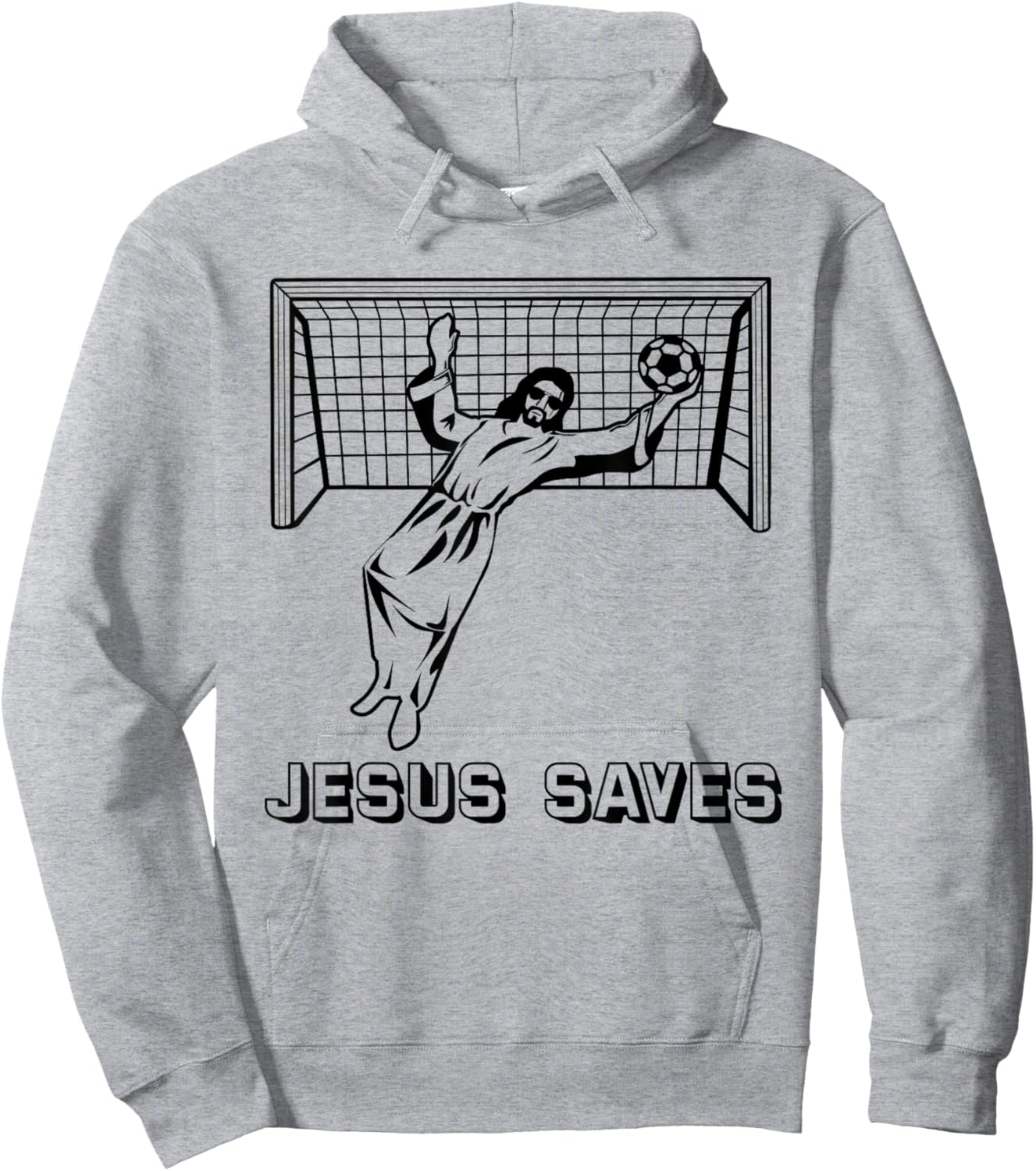 Jesus Saves Christian Soccer Goal Keeper Goalie Jesus Humor Hoodie - Hoodie | Ash