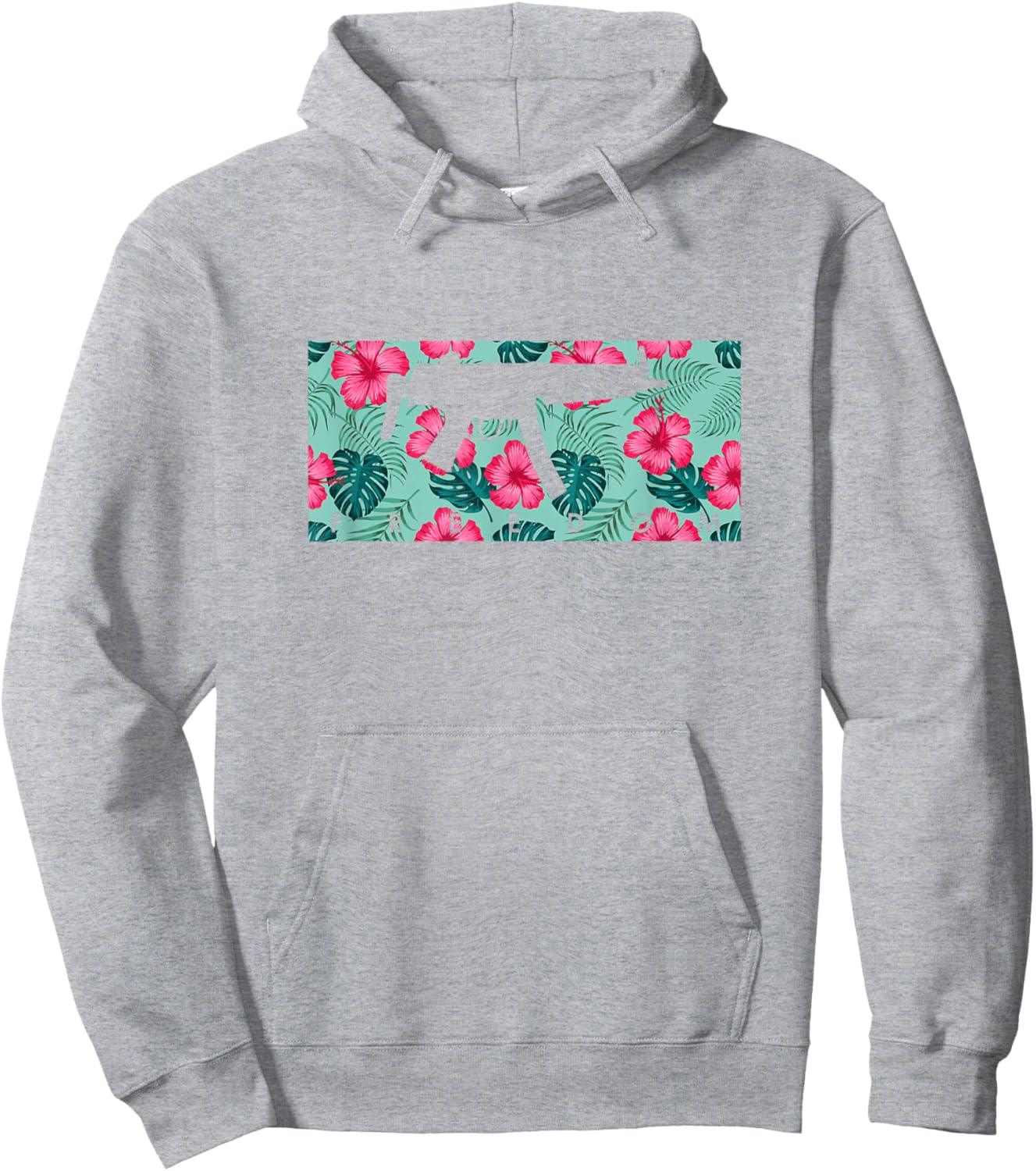 Tropical Gun Lover Firearm Beach Hawaiian Gift Aloha MP5 Men Women Hoodie - Hoodie | Ash