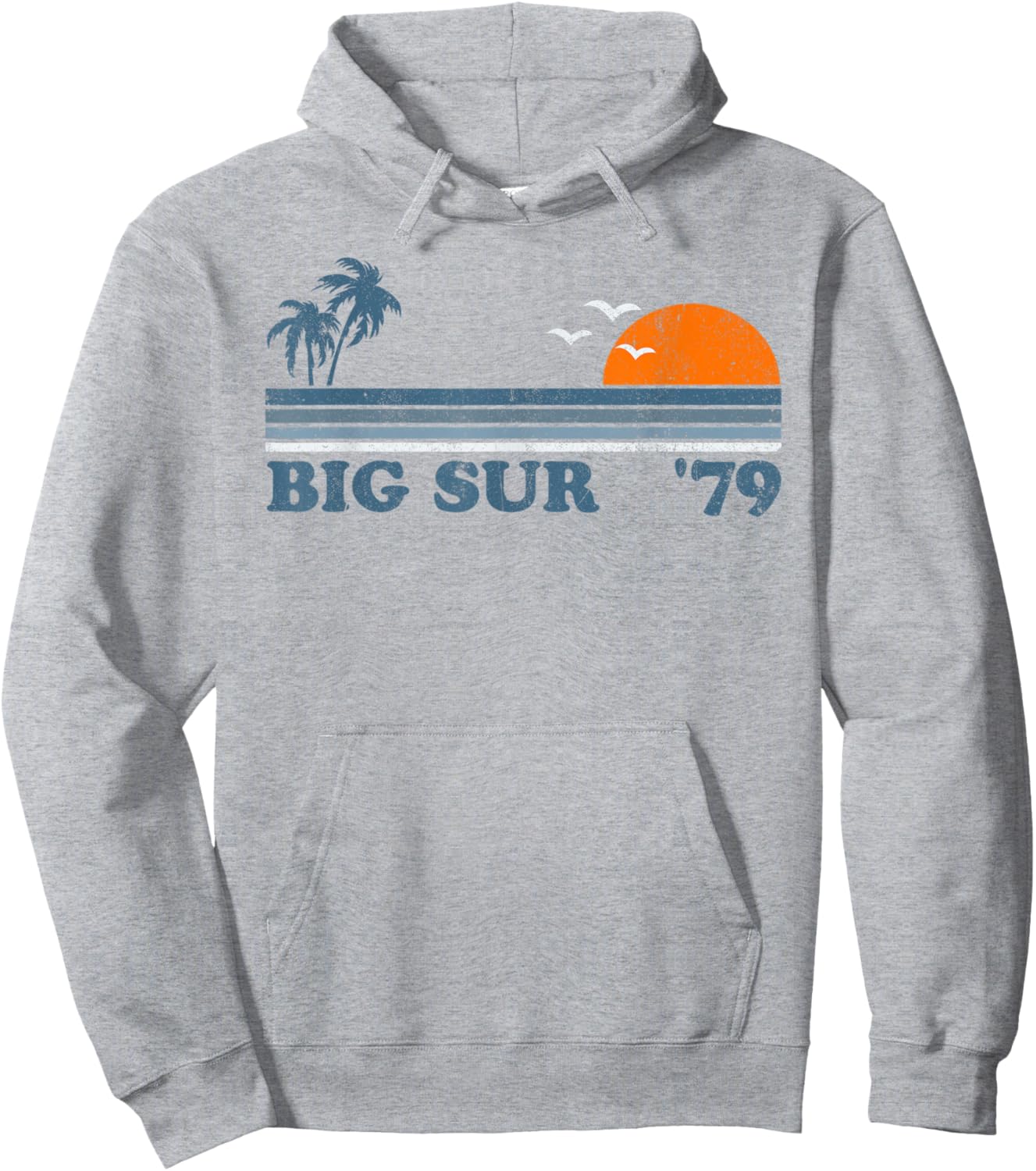 Vintage Big Sur California Retro Sun Beach Surfing 70's Gift Hoodie - Hoodie | Ash
