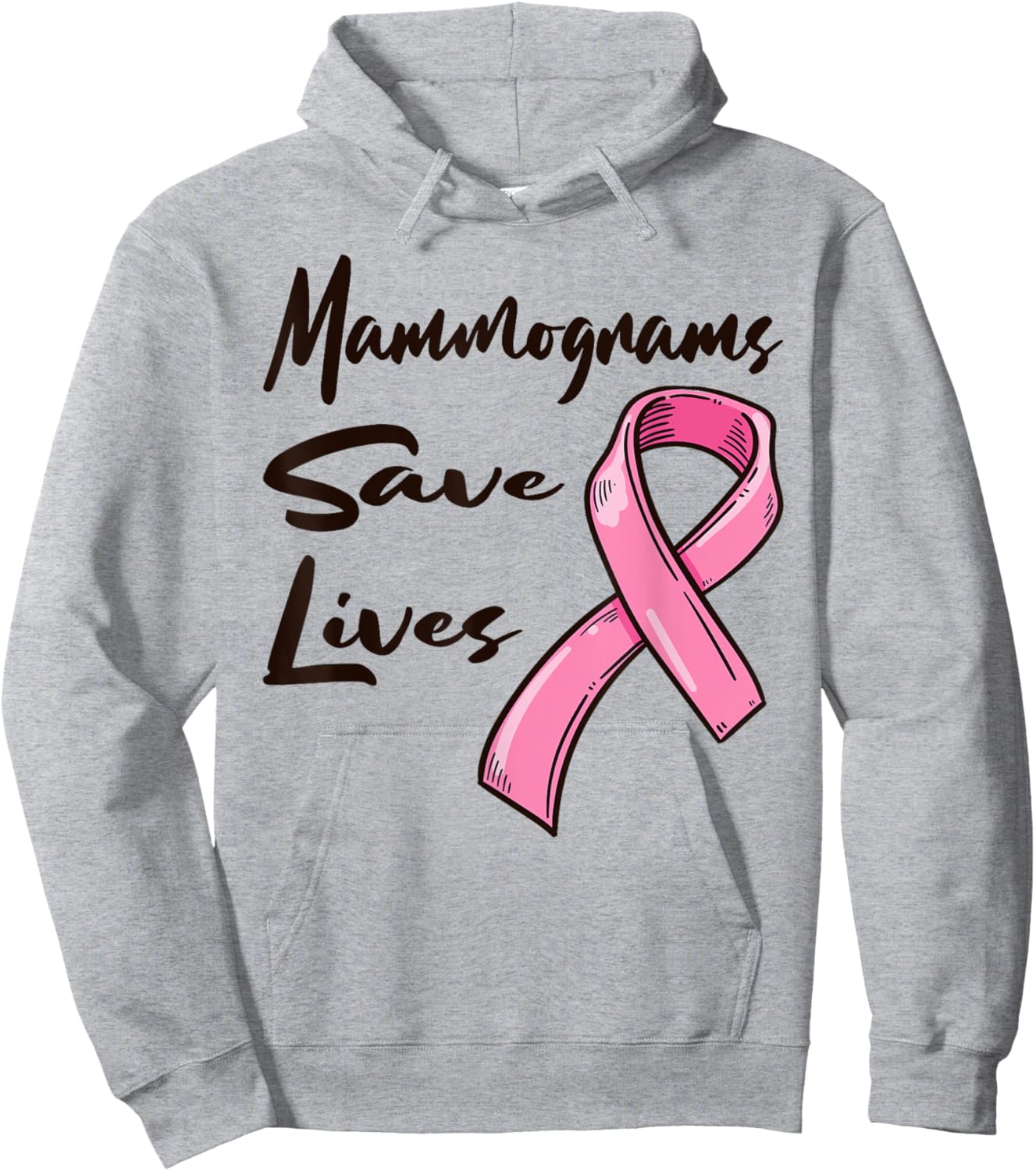 Mammograms Save Lives Breast Cancer Awareness Hoodie - Hoodie | Ash