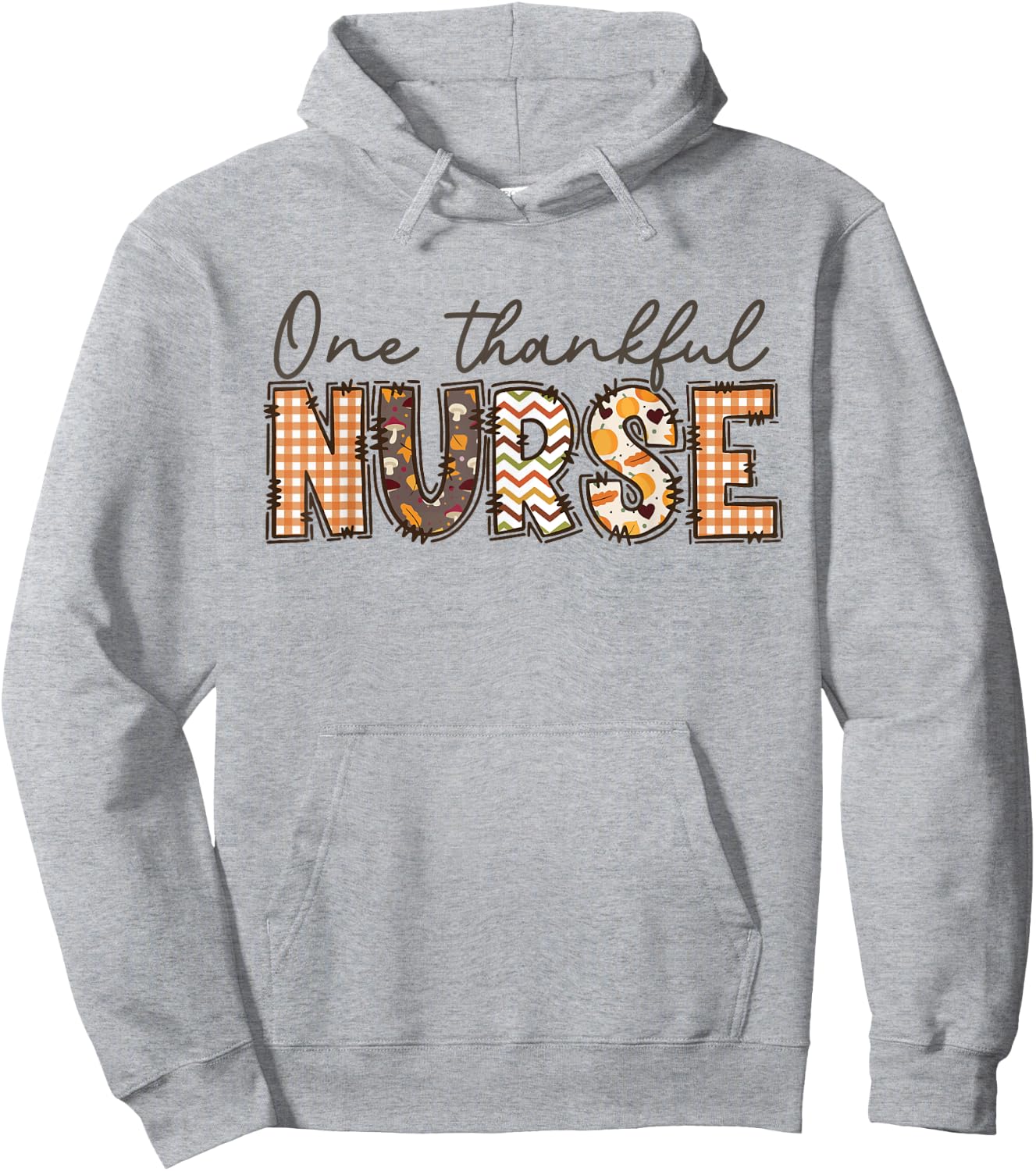 One Thankful Nurse Thanksgiving Fall Autumn Nurse Hoodie - Hoodie | Ash