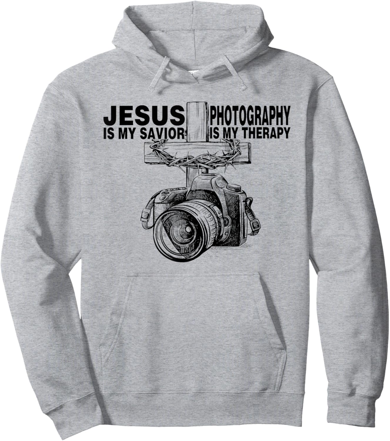 Jesus Is My Savior Photography Is My Therapy Hoodie - Hoodie | Ash