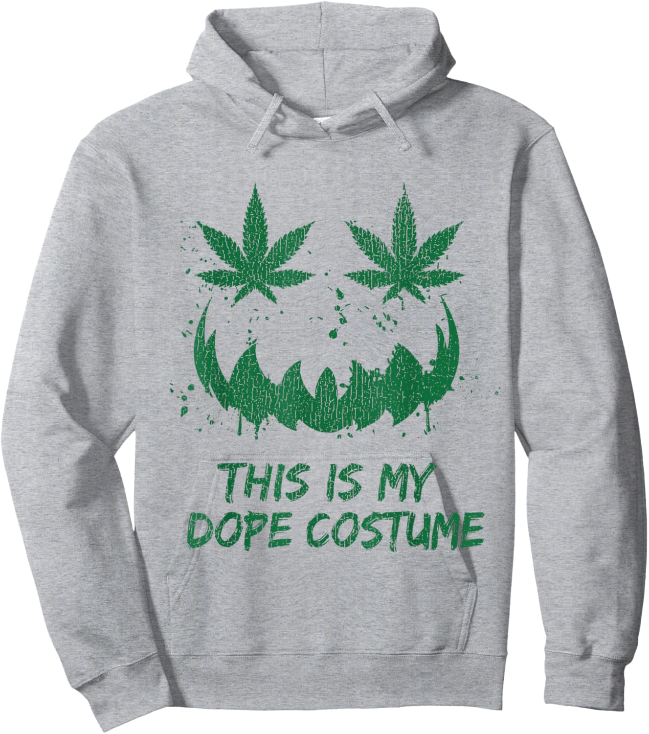 This Is My Dope Costume Pumpkin Face Weed Leaf Marijuana Hoodie - Hoodie | Ash