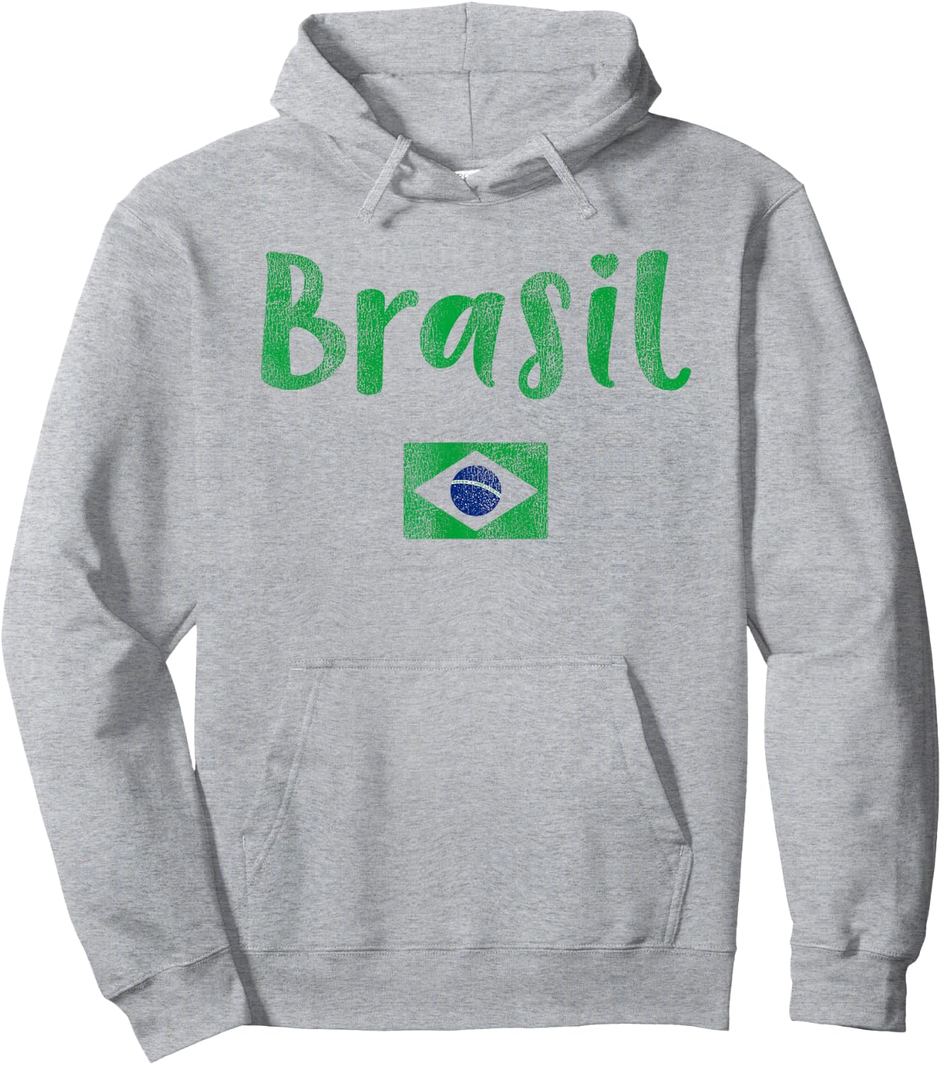 Retro Brazilian Flag of Brazil Souvenir Brasil Girls Women Hoodie - Hoodie | Ash