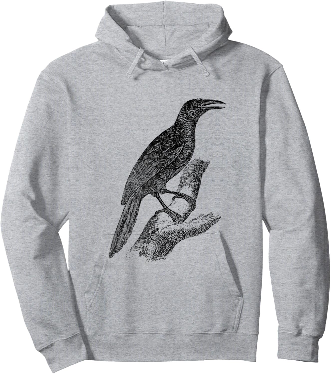 Grackle Bird Print Hoodie - Hoodie | Ash