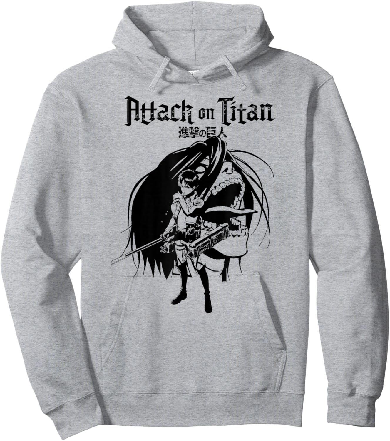Attack on Titan Eren and Titan Anime Silhouette Hoodie - Hoodie | Ash
