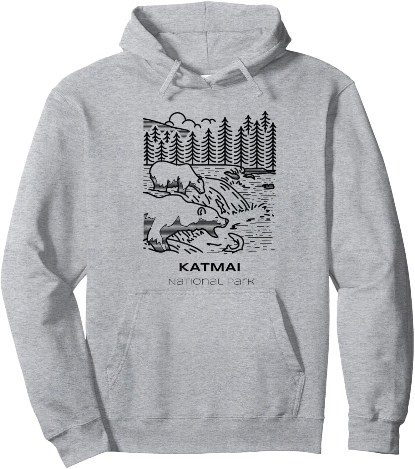 Vintage Katmai National Park Hike Hoodie - Hoodie | Ash