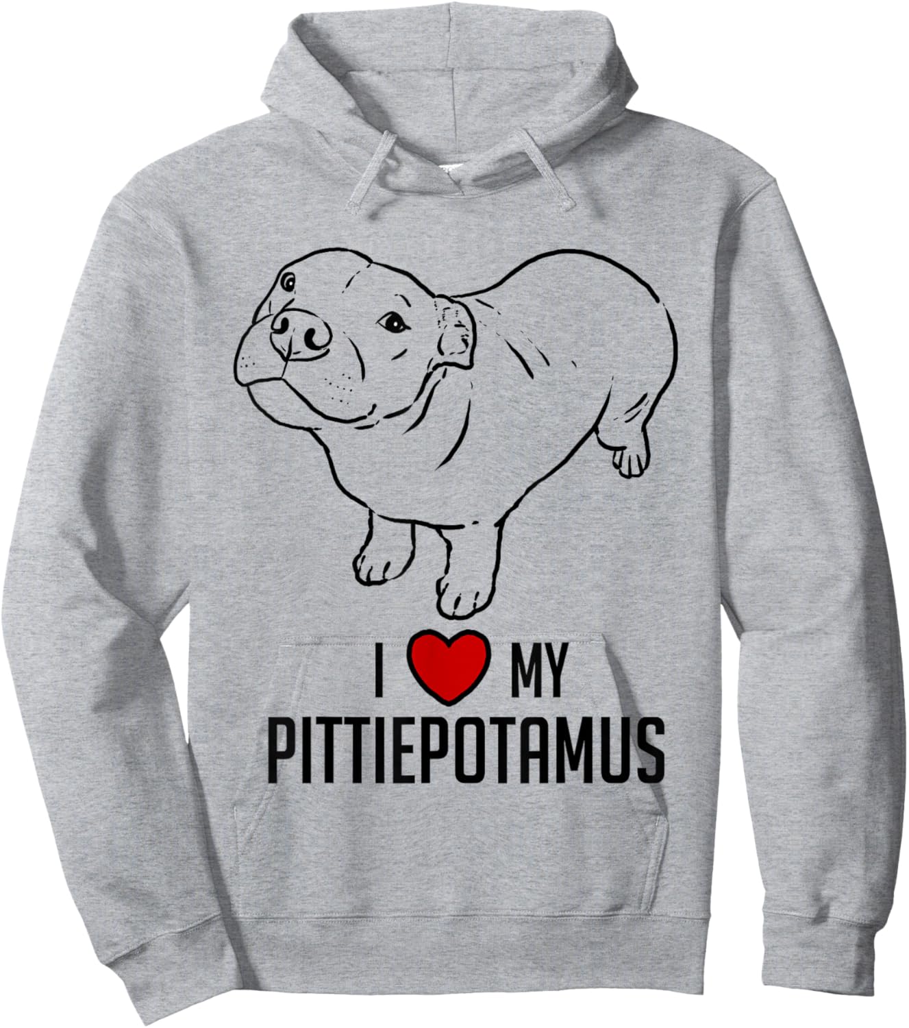 Funny Pitbull, Pitbull Humor, Pittiepotamus, Pitbull Hippo Hoodie - Hoodie | Ash