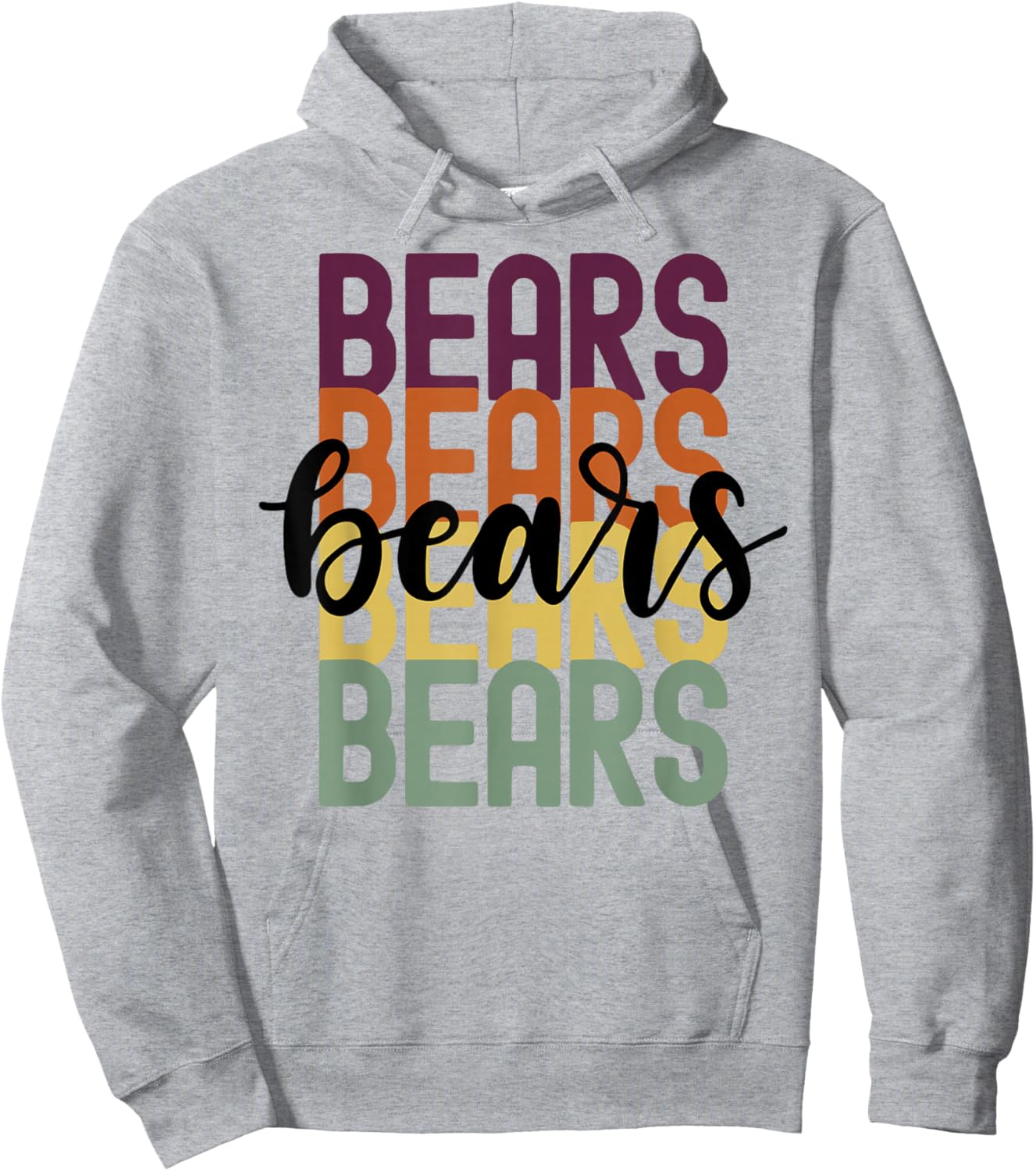 Bears Team Mascot School Spirit Game Night Hoodie - Hoodie | Ash