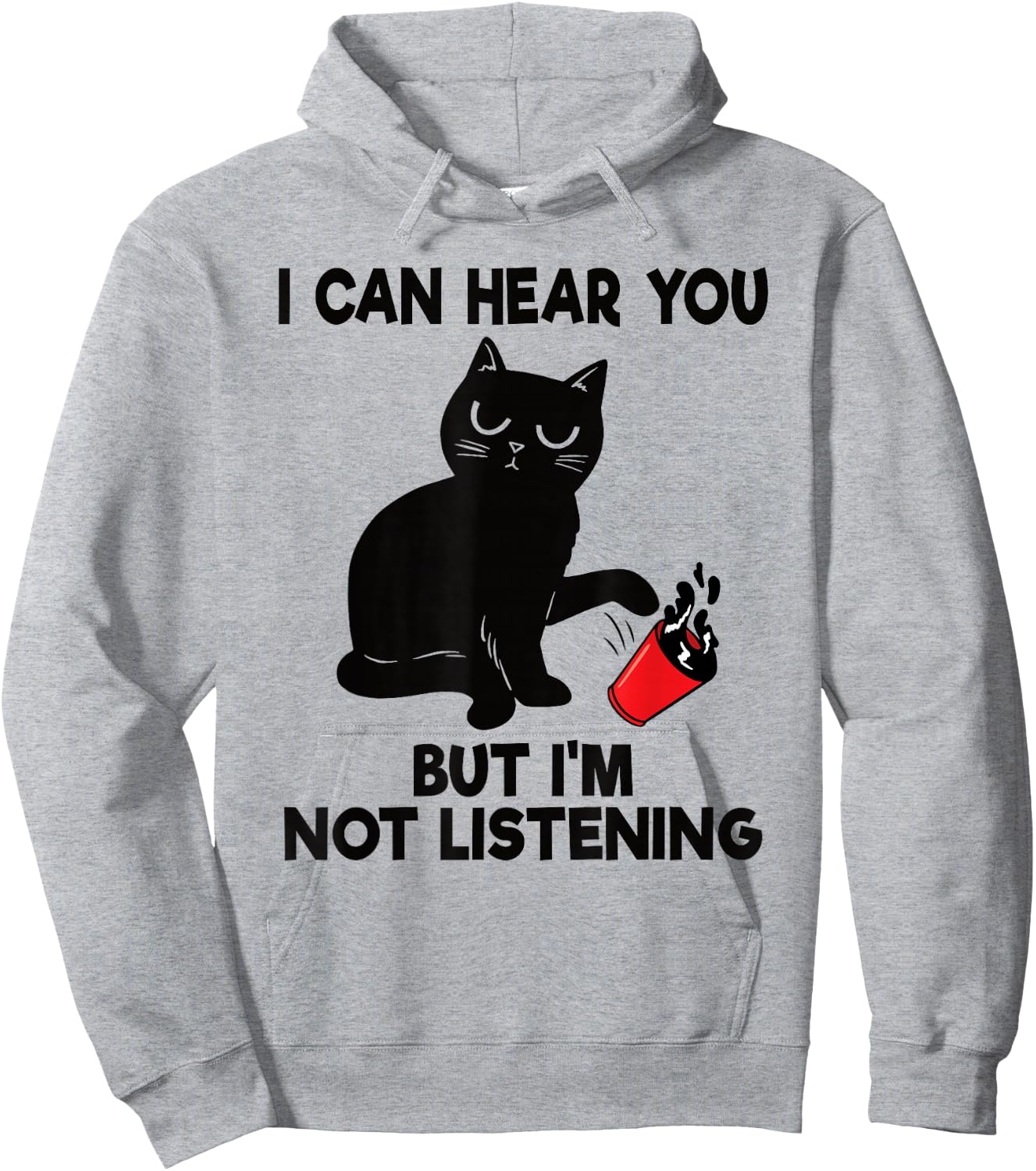 I Can Hear You But I'm Not Listening Funny Cat Lover Coffee Hoodie - Hoodie | Ash
