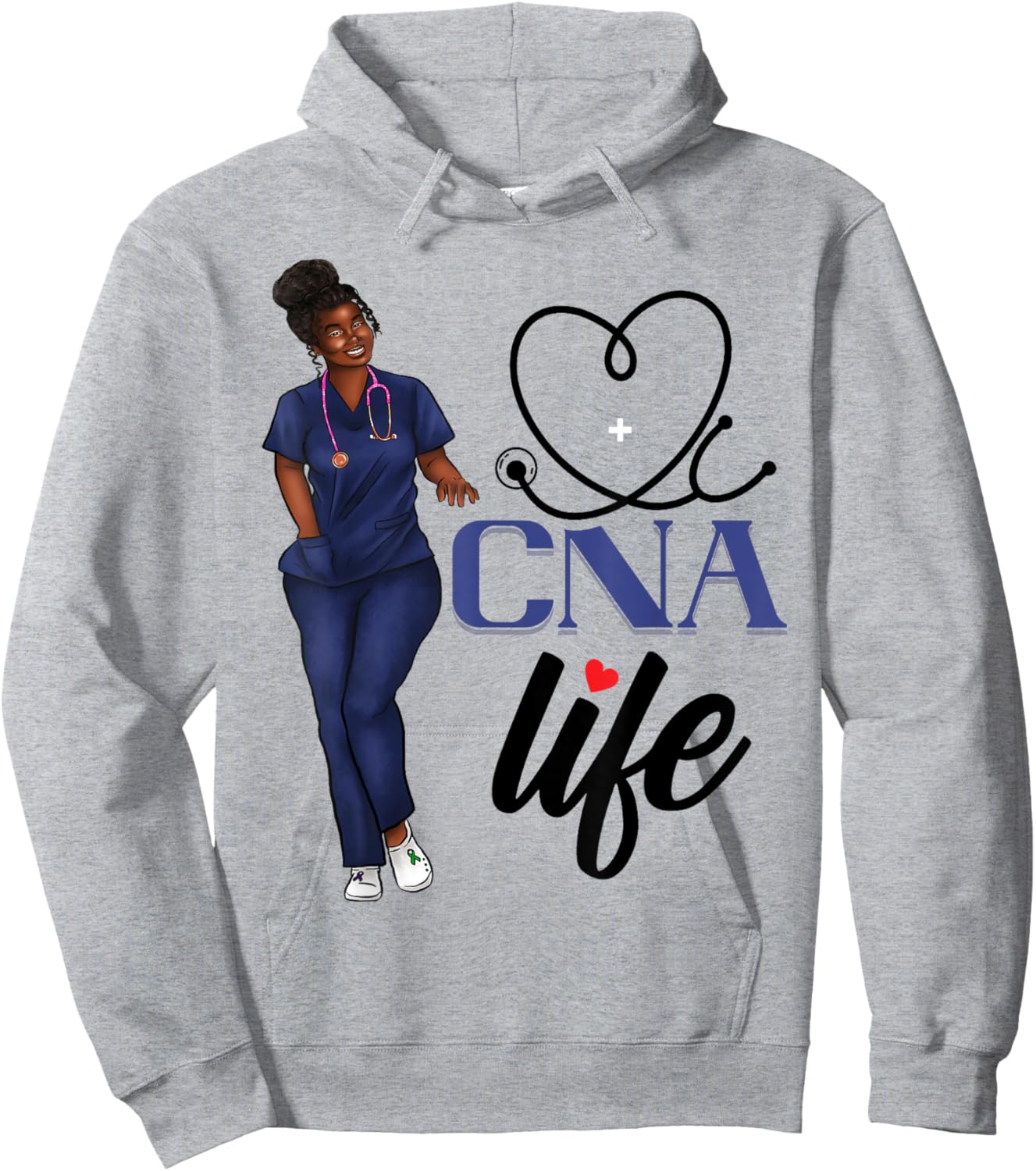 CNA Nurse Black History Month African American Hoodie - Hoodie | Ash