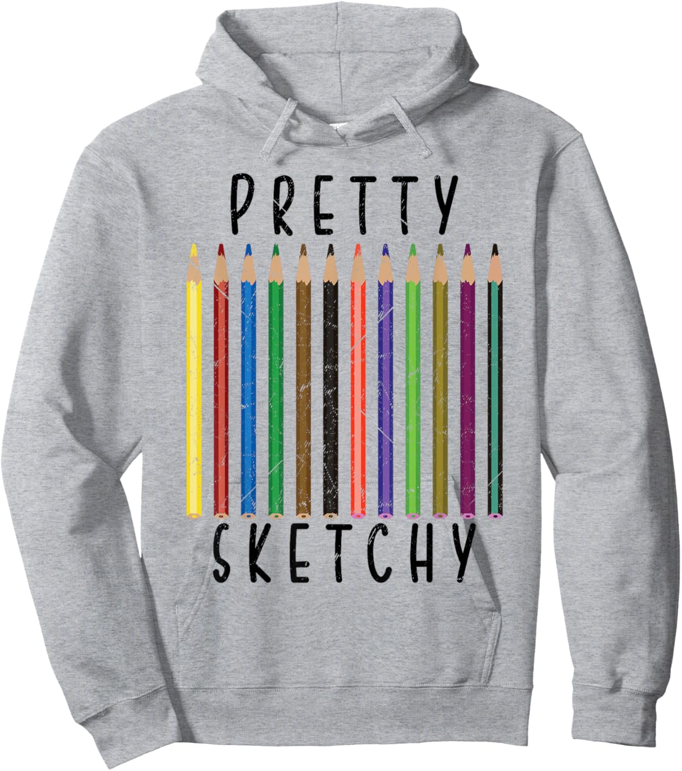 Funny Pretty Sketchy Fun Art Lover Colored Pencils Artists Hoodie - Hoodie | Ash