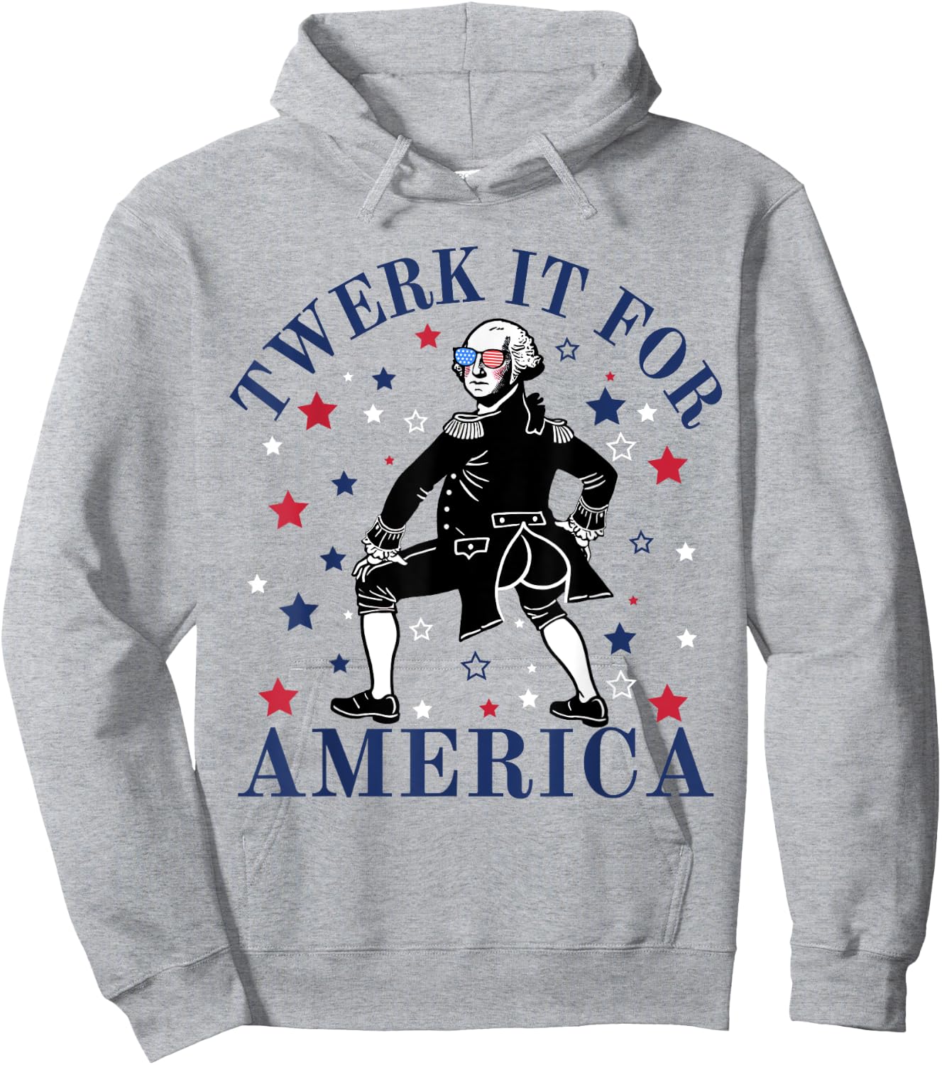 Twerk It For America Funny Patriotic Adult Humor 4th of July Hoodie - Hoodie | Ash