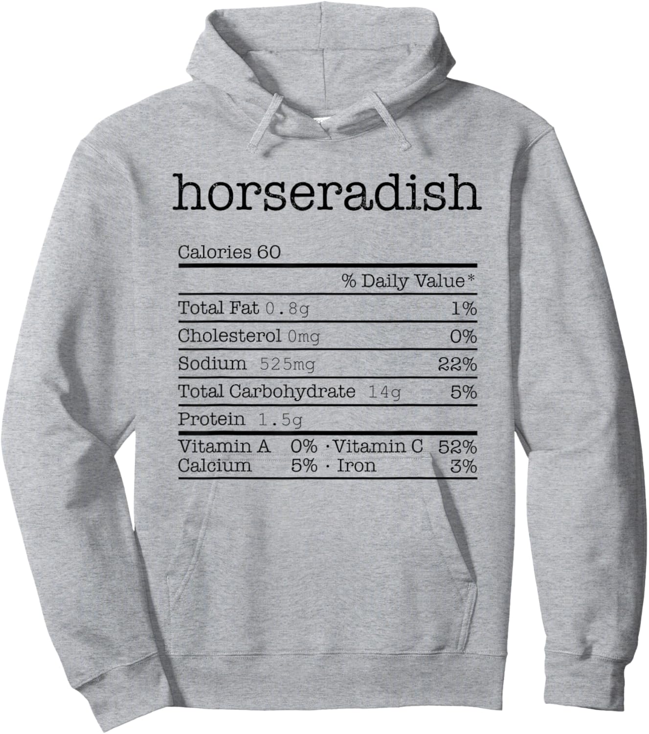 Horseradish Nutrition Facts For Thanksgiving Christmas Food Hoodie - Hoodie | Ash