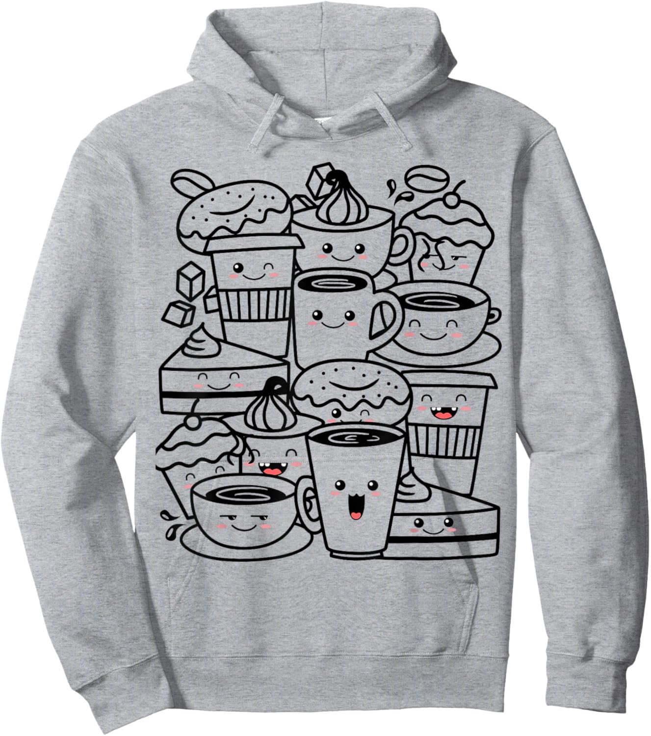 Coffee Kawaii Design for Coffee Addict Hoodie - Hoodie | Ash