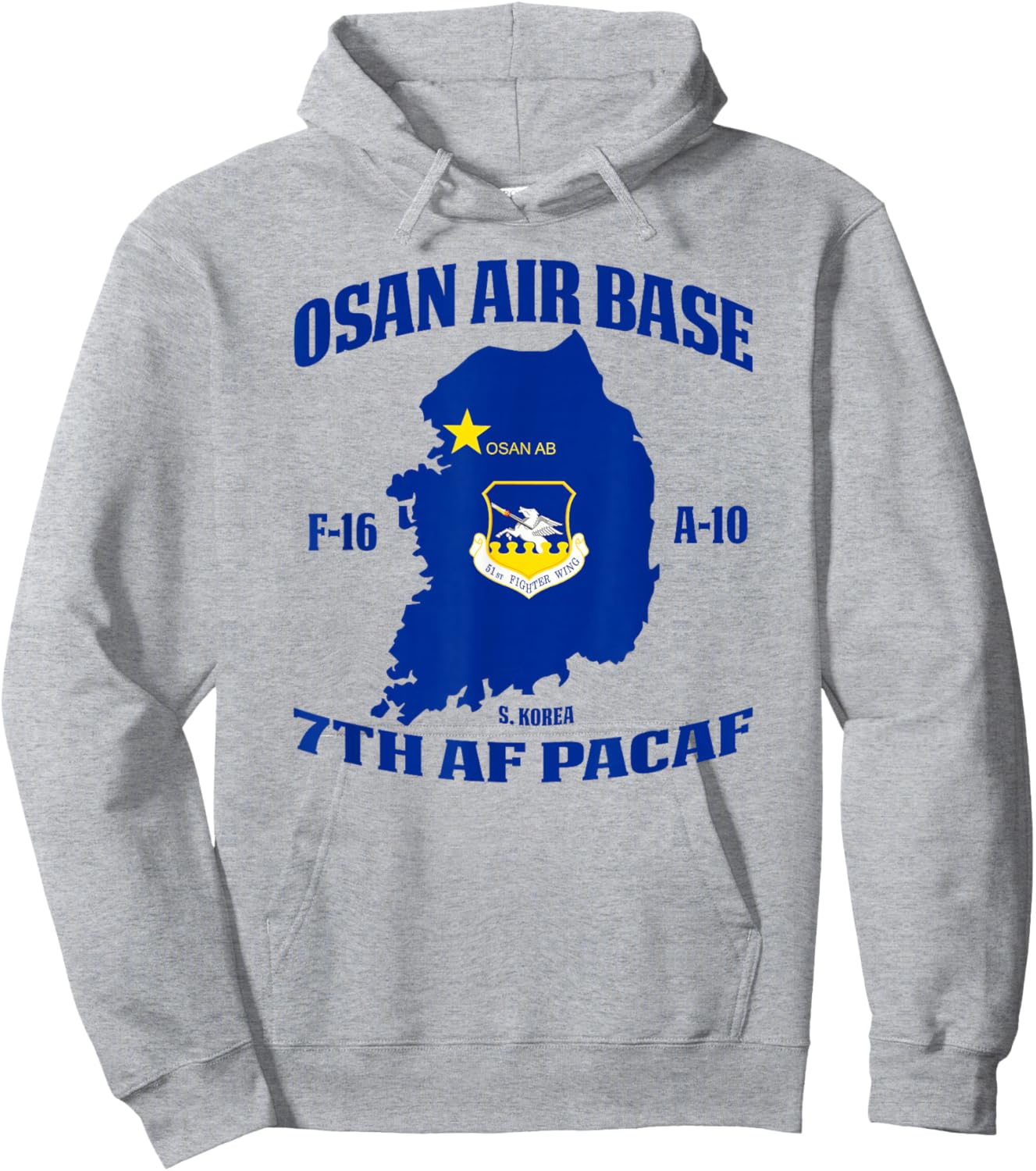 Osan Air Base 7th Af Pacaf Hoodie - Hoodie | Ash