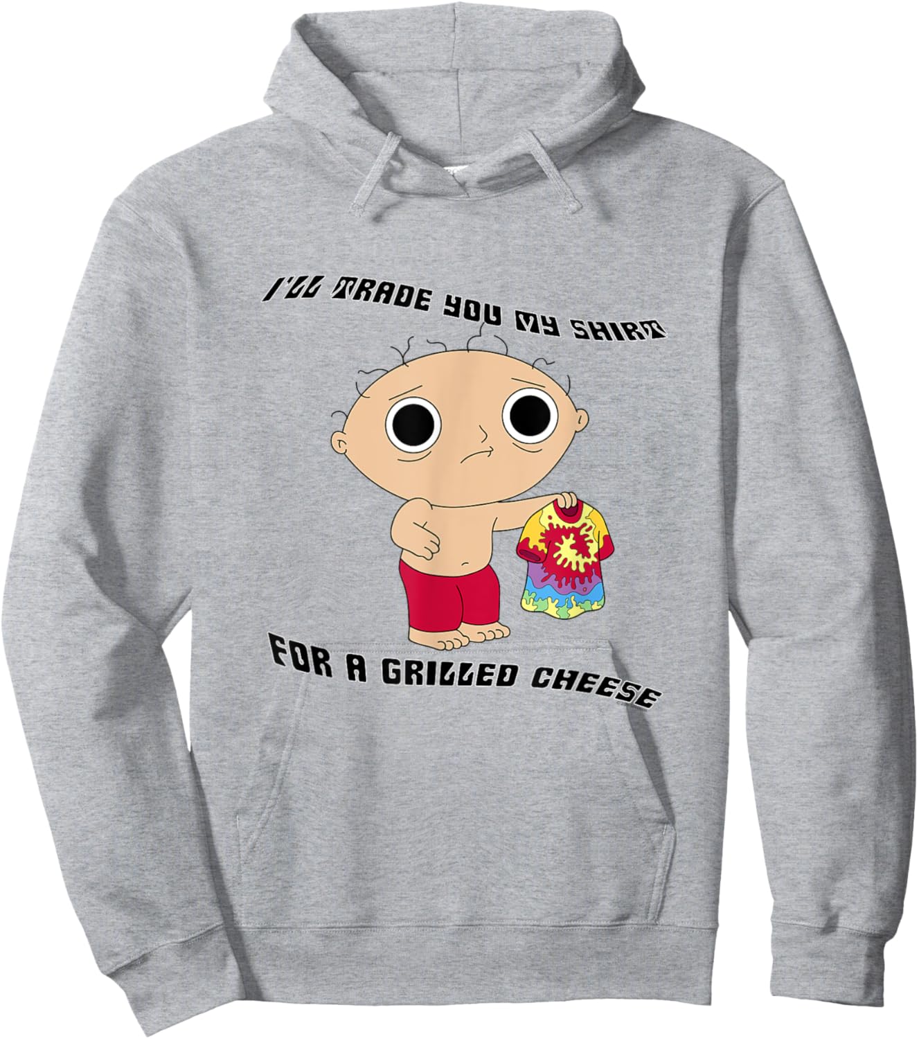 Family Guy Stewie Trade for a Grilled Cheese Funny Cartoon Hoodie - Hoodie | Ash