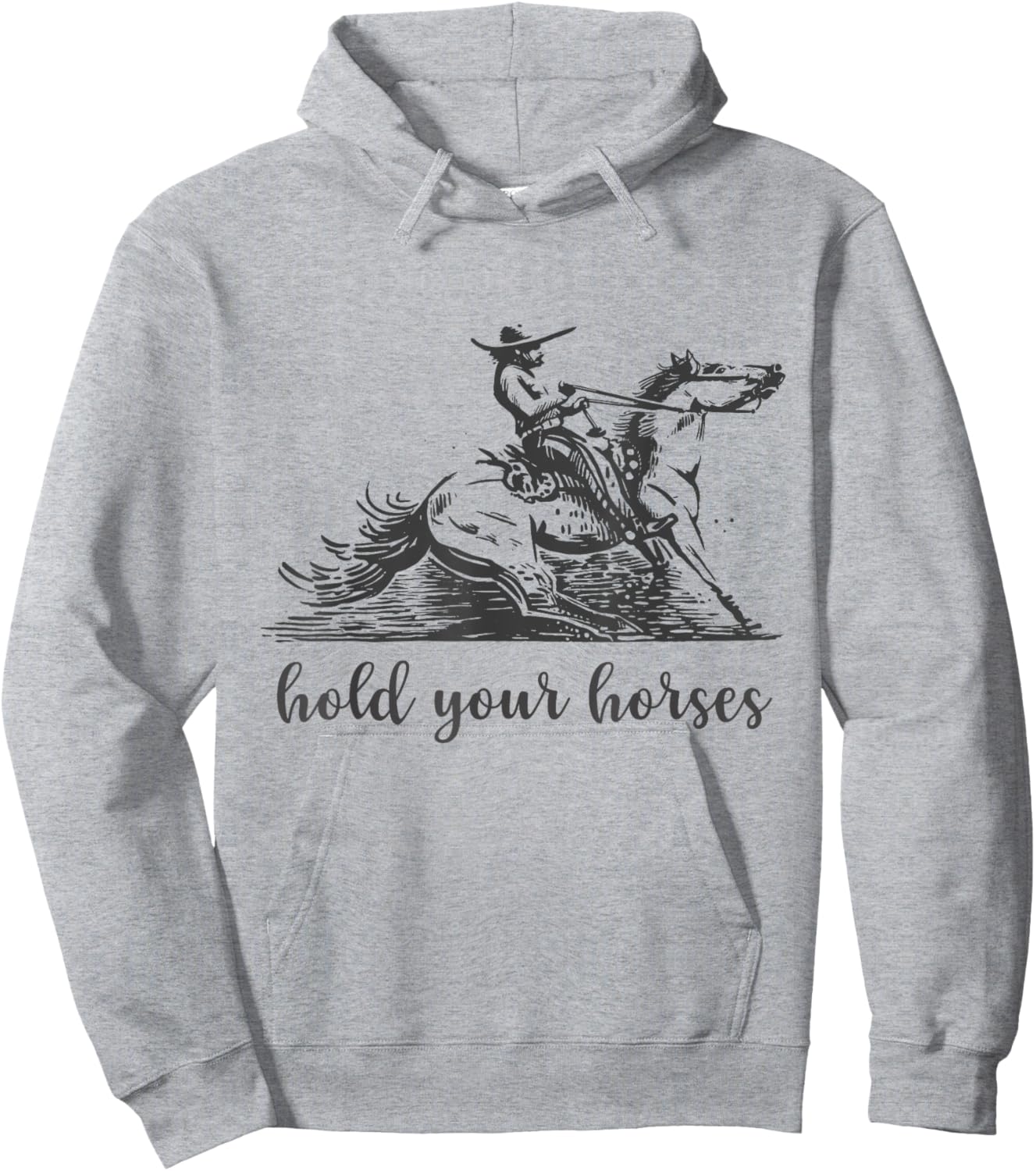 Hold Your Horses Women Funny Rodeo Vintage Cowboy Hoodie - Hoodie | Ash