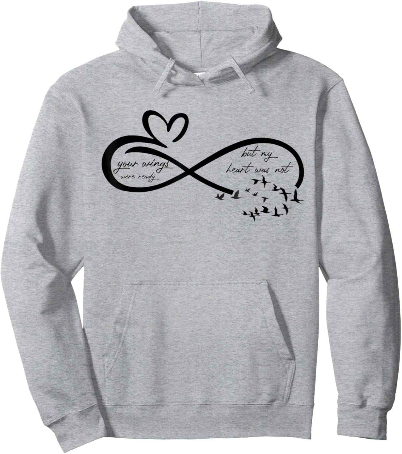 Your Wings were Ready But Your My Heart Not Memorial Dad Mom Hoodie - Hoodie | Ash