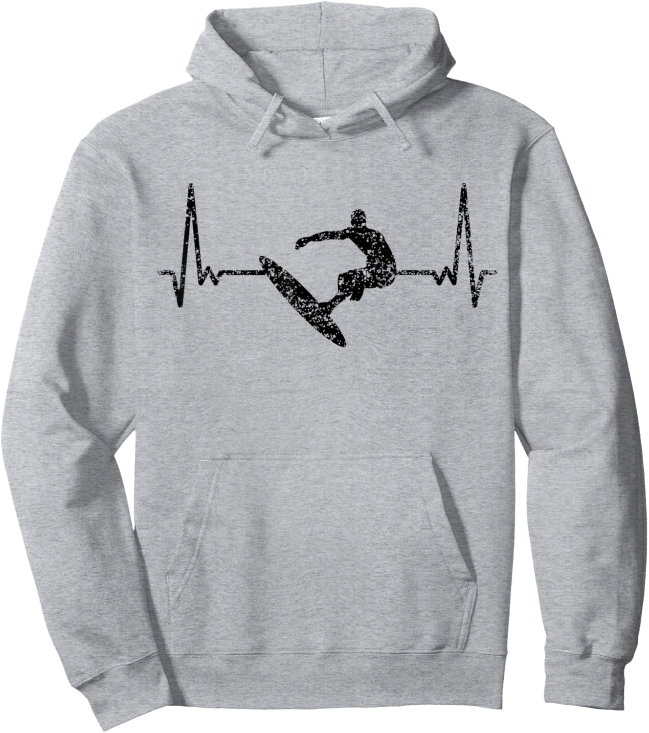 Heartbeat Surfing Surf Surfer Surfboard Hoodie - Hoodie | Ash