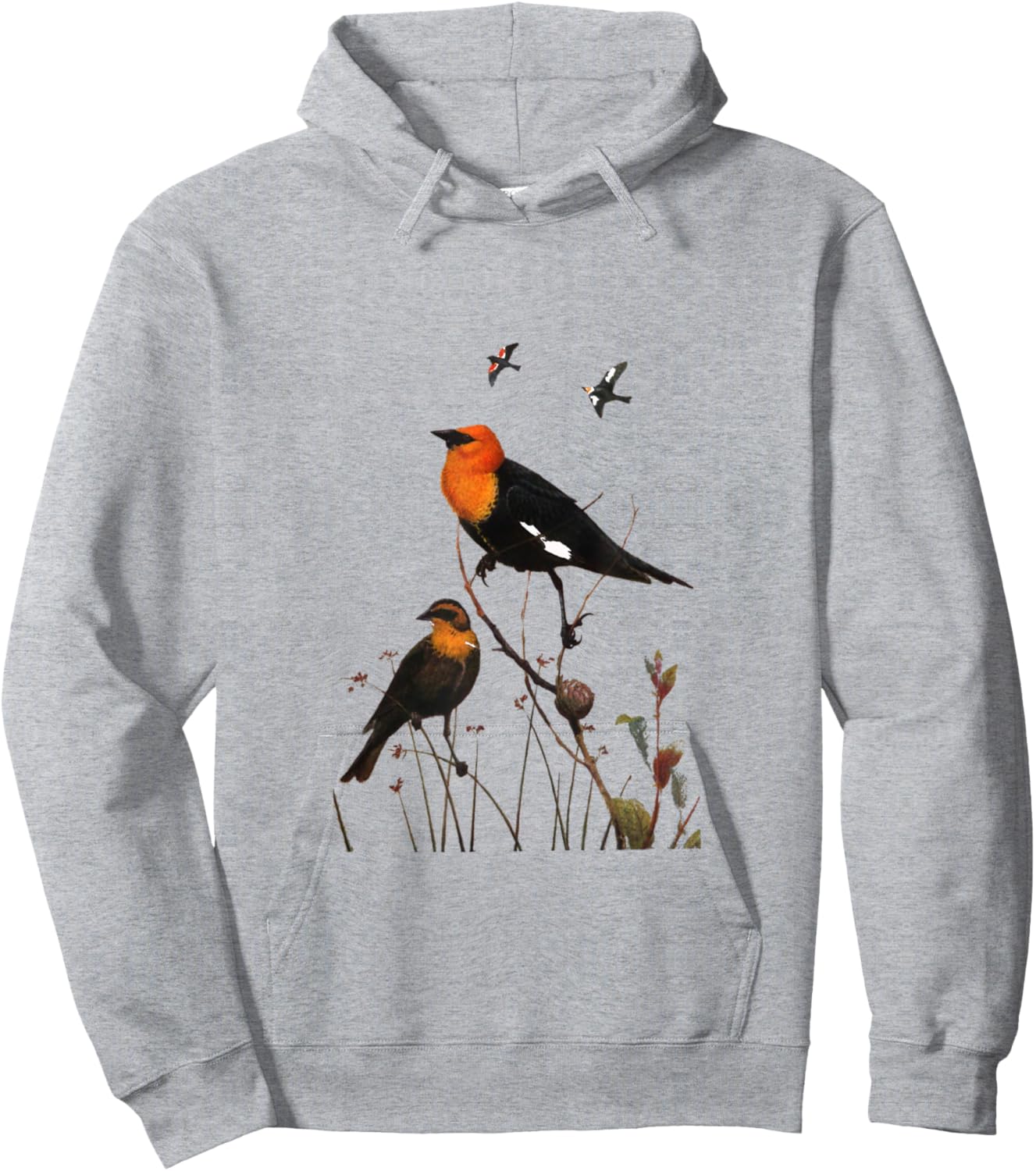 Yellow-Headed Blackbird Hoodie - Hoodie | Ash