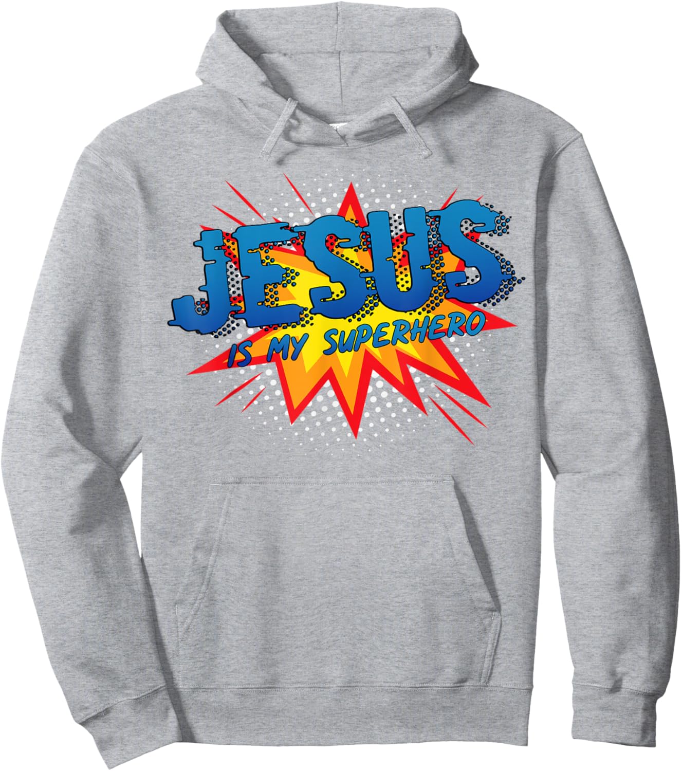 Jesus Is My Superhero Cute Powerful Christian Gift Comic Hoodie - Hoodie | Ash