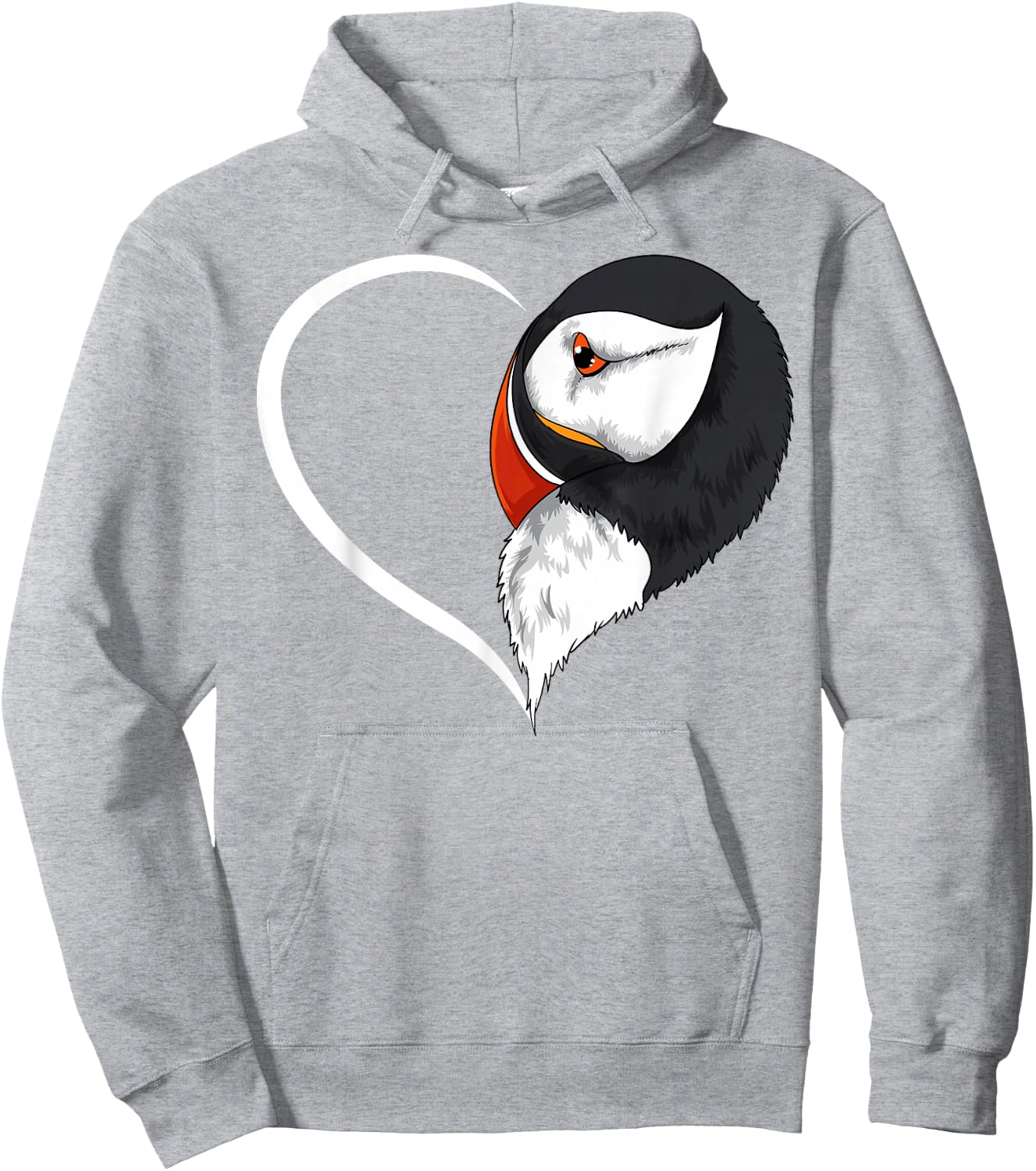 Puffin Shirts Girls Kids Heart Cute Puffin Hoodie - Hoodie | Ash