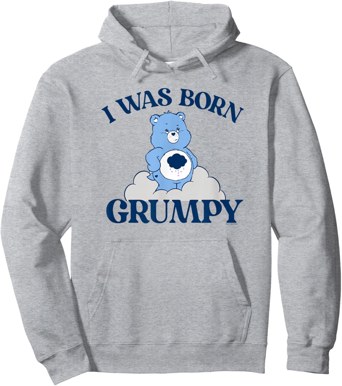 Care Bears Grumpy Bear I was Born Grumpy Cute Cloudy Icon Hoodie - Hoodie | Ash