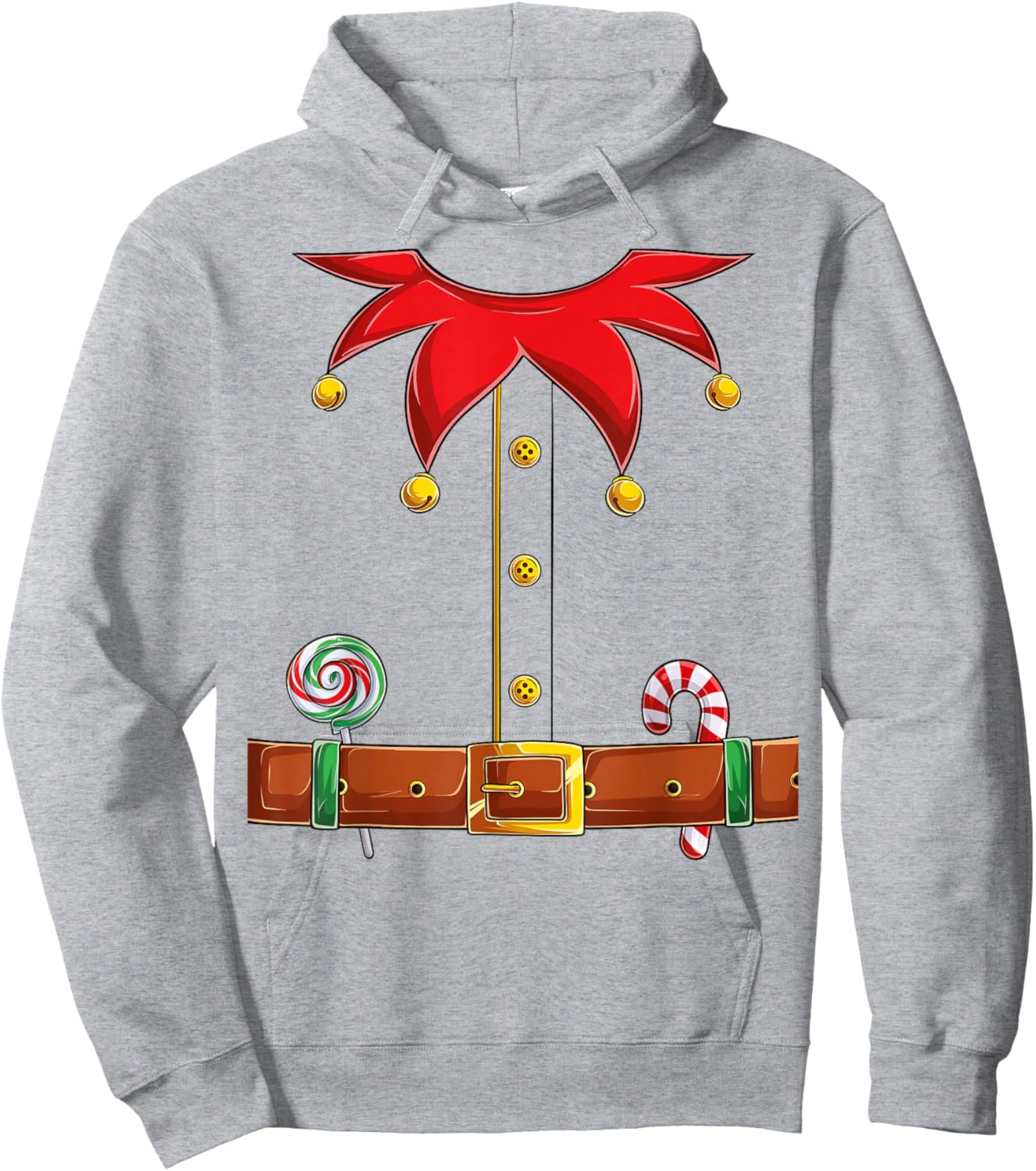 Christmas ELF Costume Fun ELF Suit Xmas men women kids boys Hoodie - Hoodie | Ash