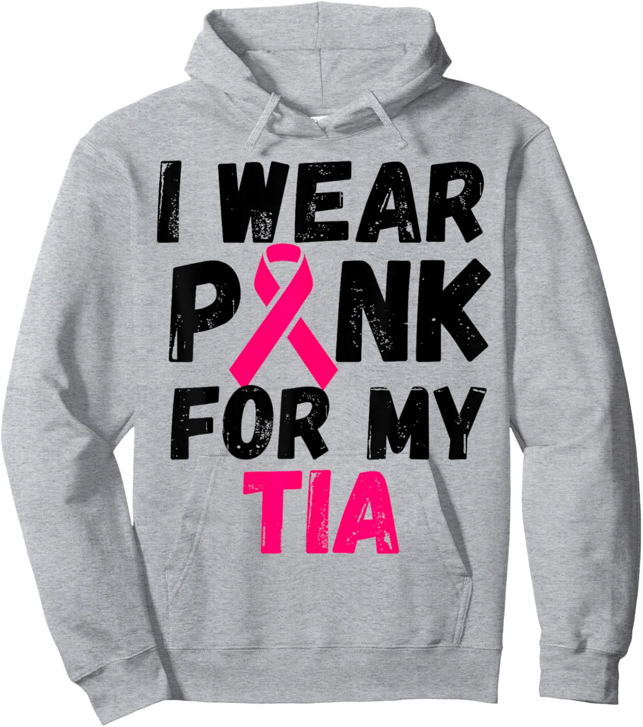I wear Pink for my tia aunt Breast Cancer Support shirt Hoodie - Hoodie | Ash