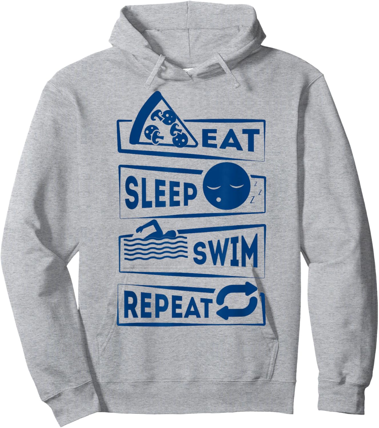 Eat Sleep Swim Repeat Swimming Hoodie - Hoodie | Ash