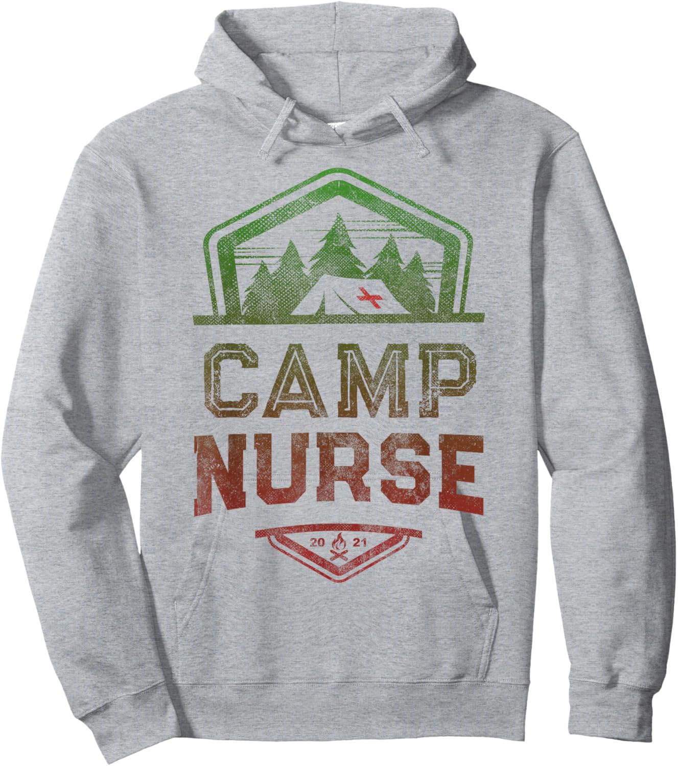 CAMP NURSE Medical Staff Summer Campground Team Vintage Hoodie - Hoodie | Ash