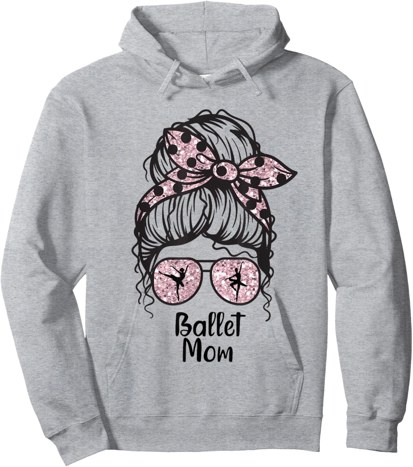 Ballet Mom messy bun ballerina funny dance mom Hoodie - Hoodie | Ash