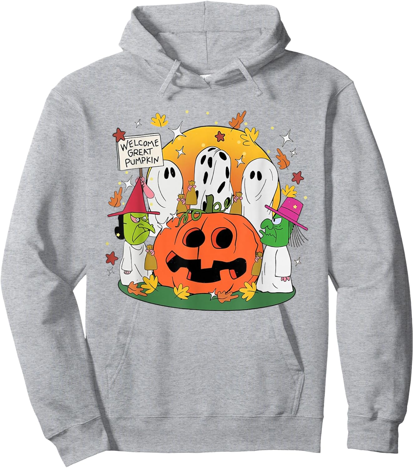 Welcome Great Pumpkin Boo Witch Pumpkin Halloween Hoodie - Hoodie | Ash
