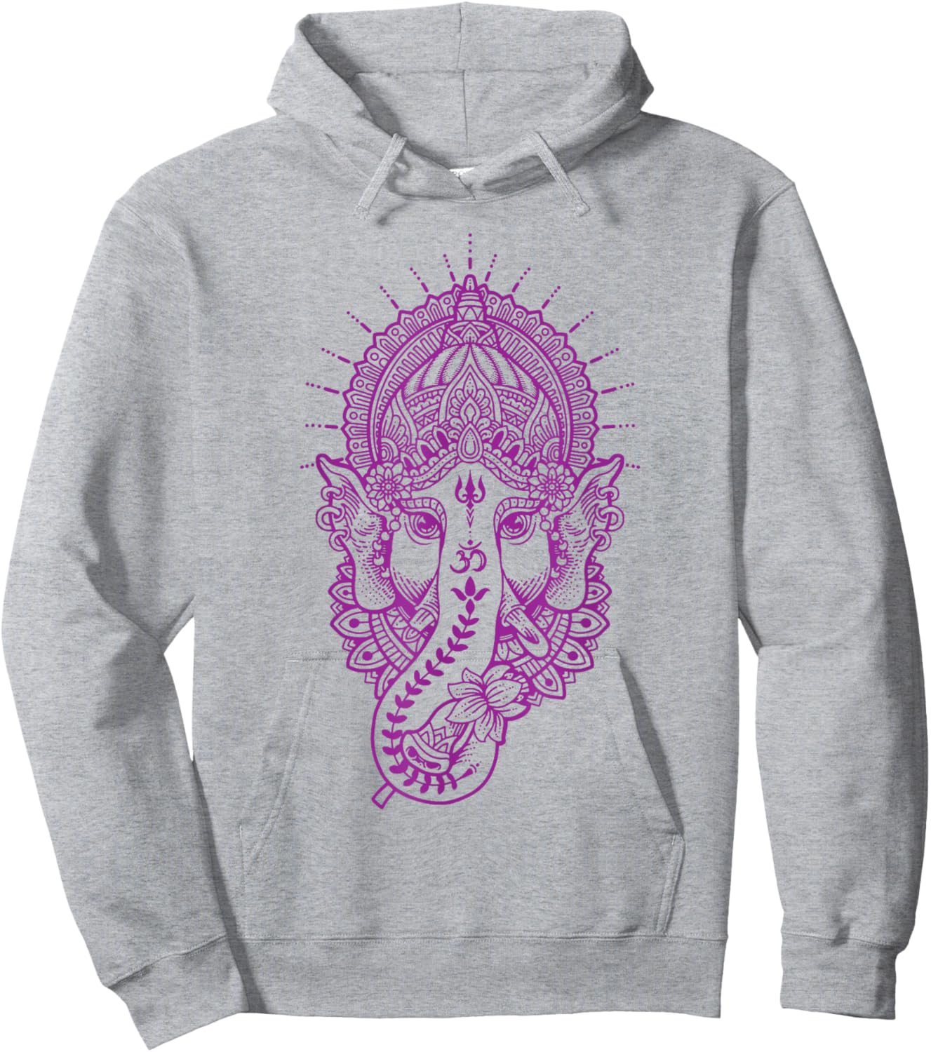 Ganesh Symbol Yoga Hindu Men Women Meditation Hoodie - Hoodie | Ash