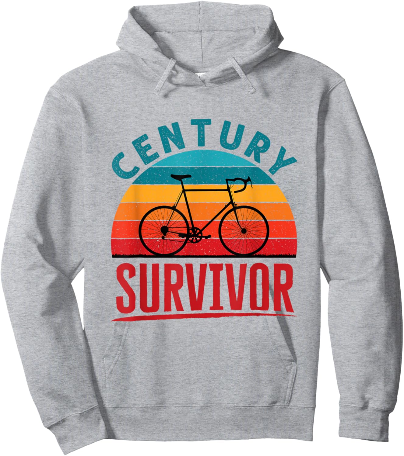 Century Survivor 100 Mile Bicycle Ride Road Cycling Hoodie - Hoodie | Ash